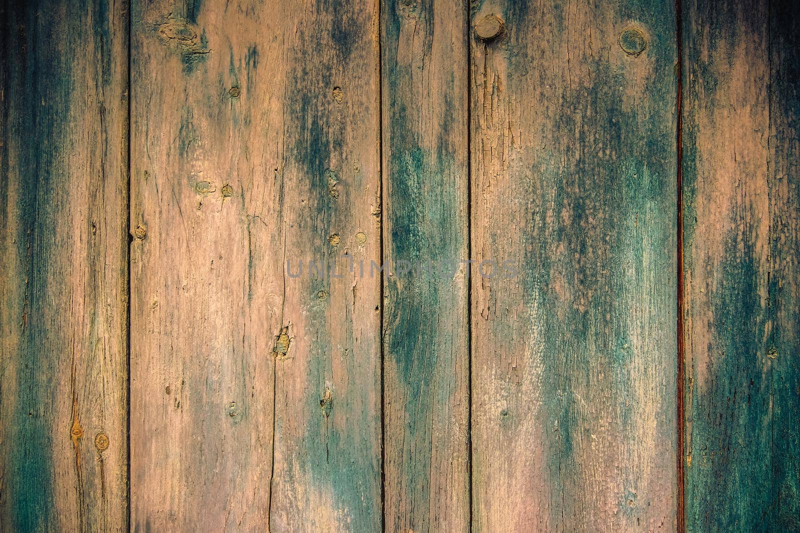 Old faded paint on wooden boards by Mibuch