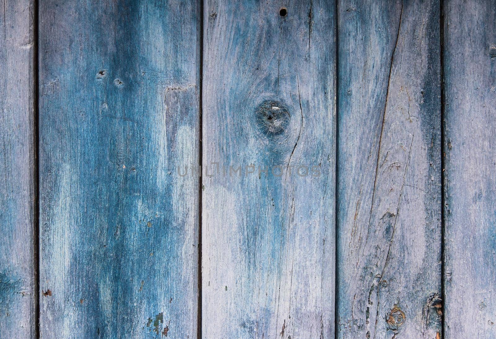 Bleached blue paint on wood - wooden vintage texture