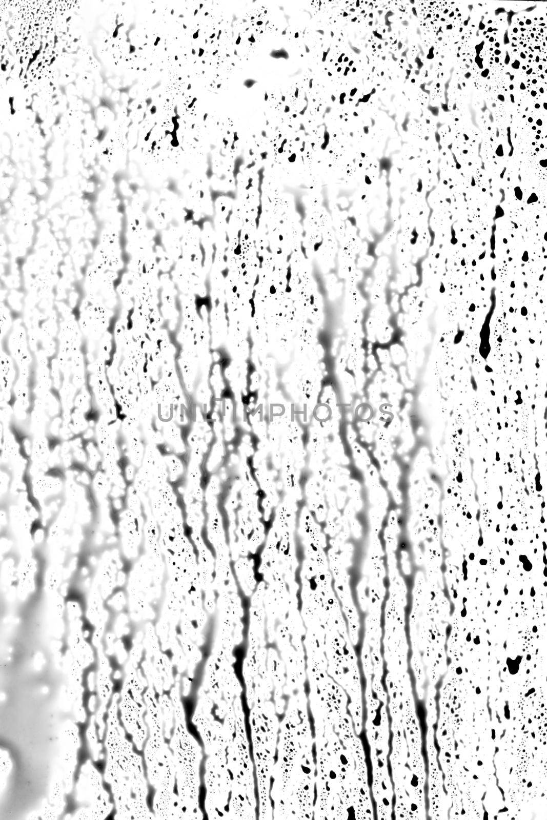 Abstract Black Dropping Splatters on White Surface