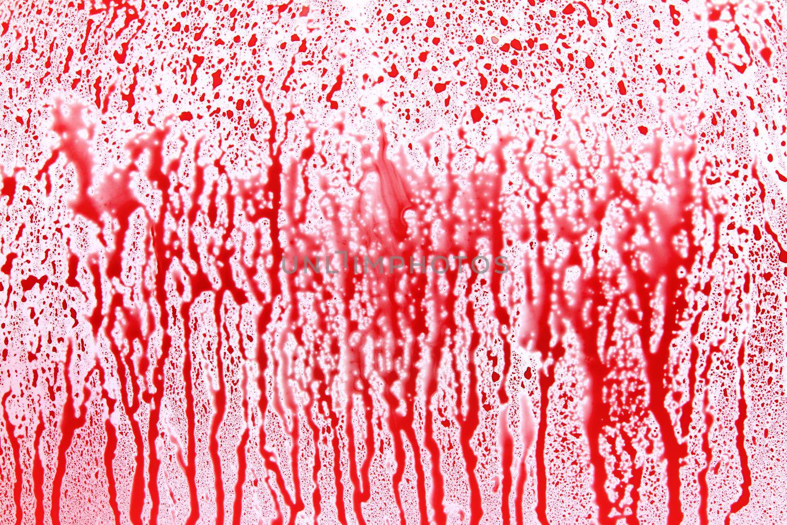 Red Dropping Splatters on White Surface by Mibuch