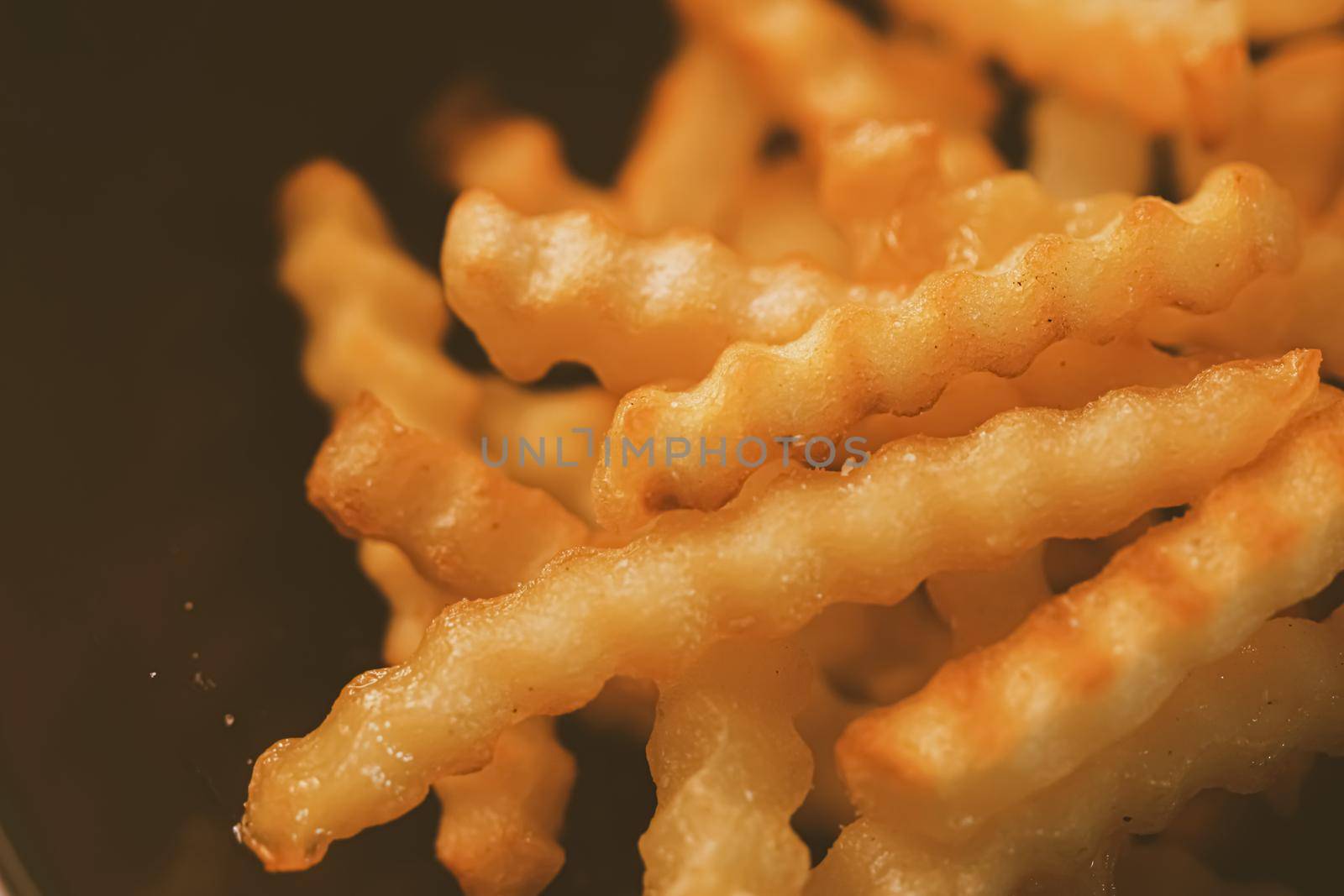 Homemade french fries, comfort food closeup