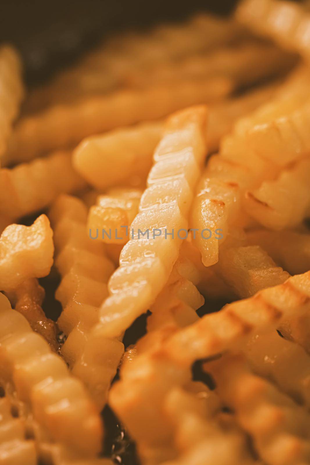 Homemade french fries, comfort food closeup