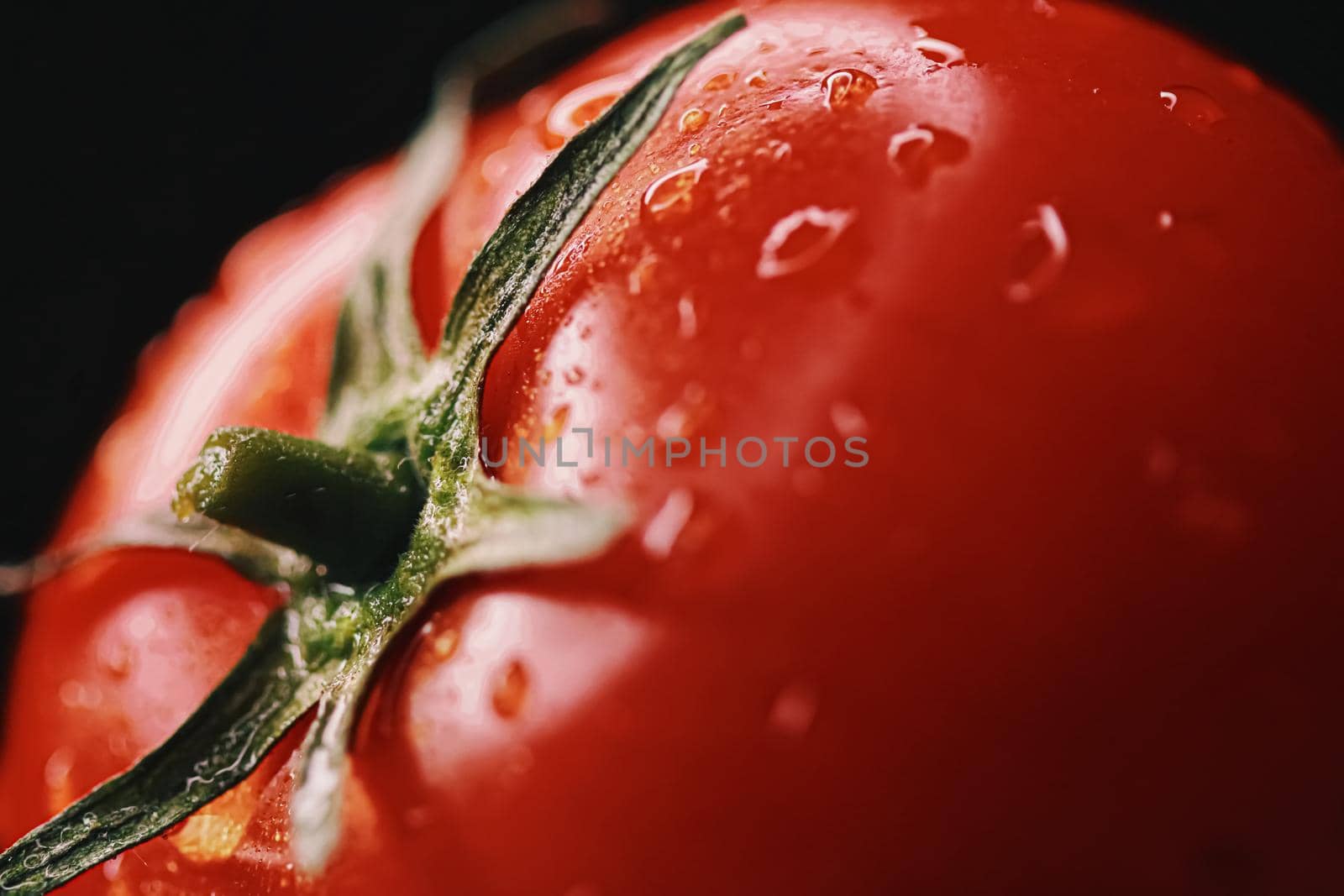 Fresh ripe tomato, organic food closeup