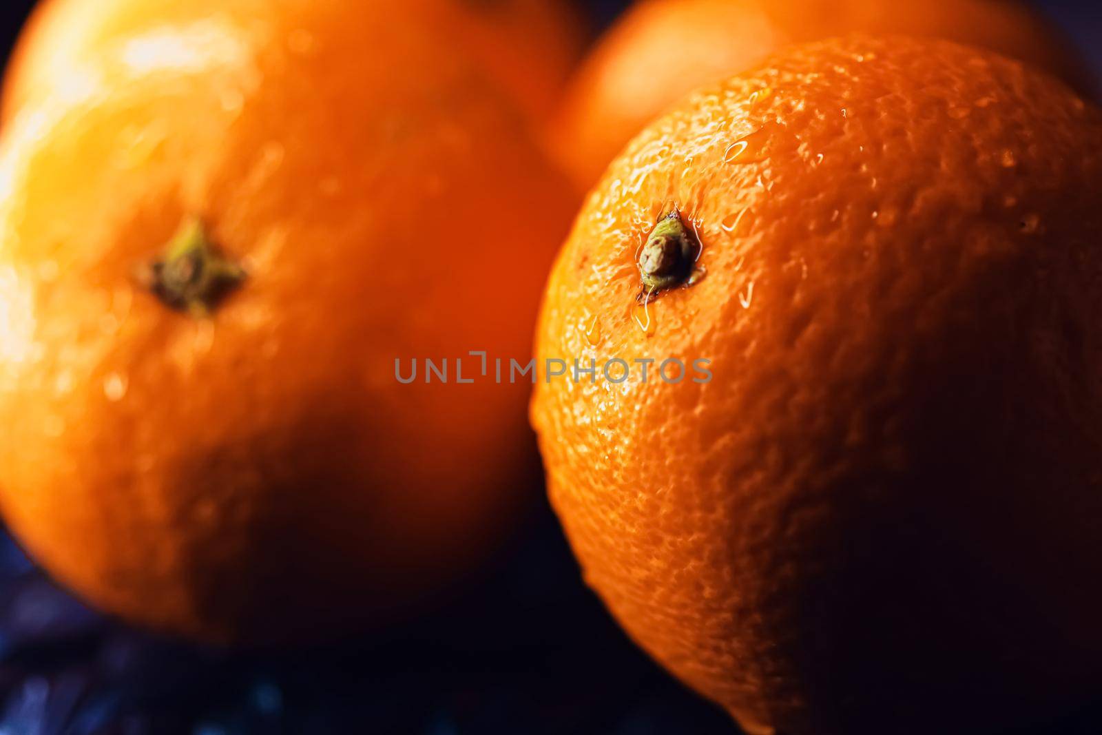 Organic oranges fresh from the garden, healthy food and fruits closeup