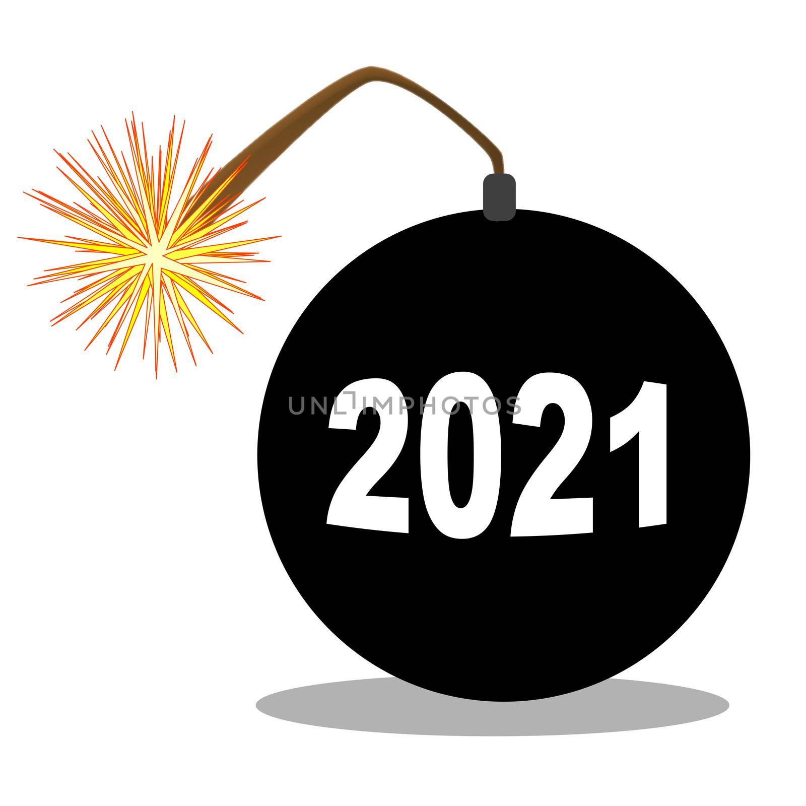 Cartoon 2021 New Years Bomb by Bigalbaloo