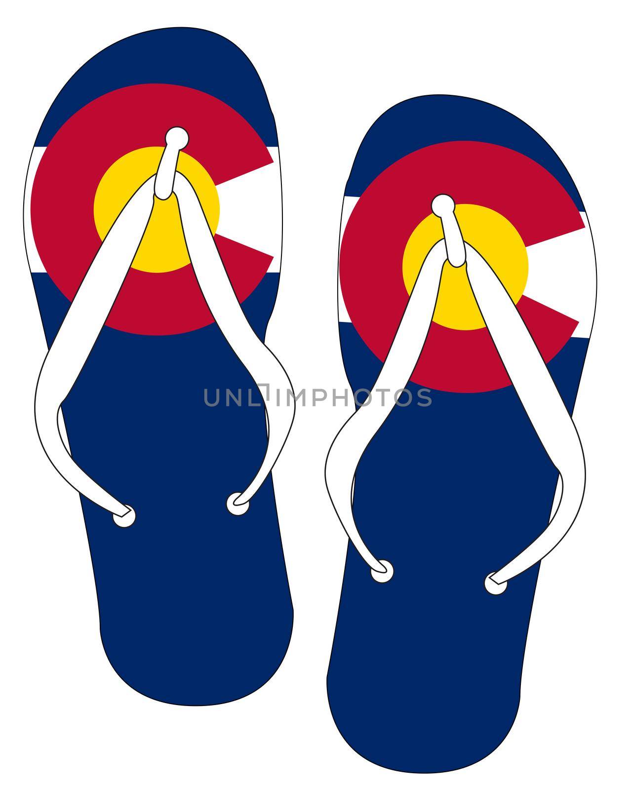 Colorado State Flag Flip Flop Shoes by Bigalbaloo