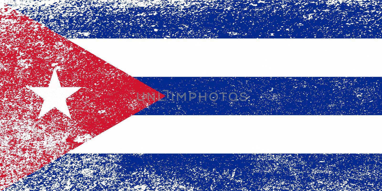 Flag of the Caribean country of Cuba with heavy grunge FX