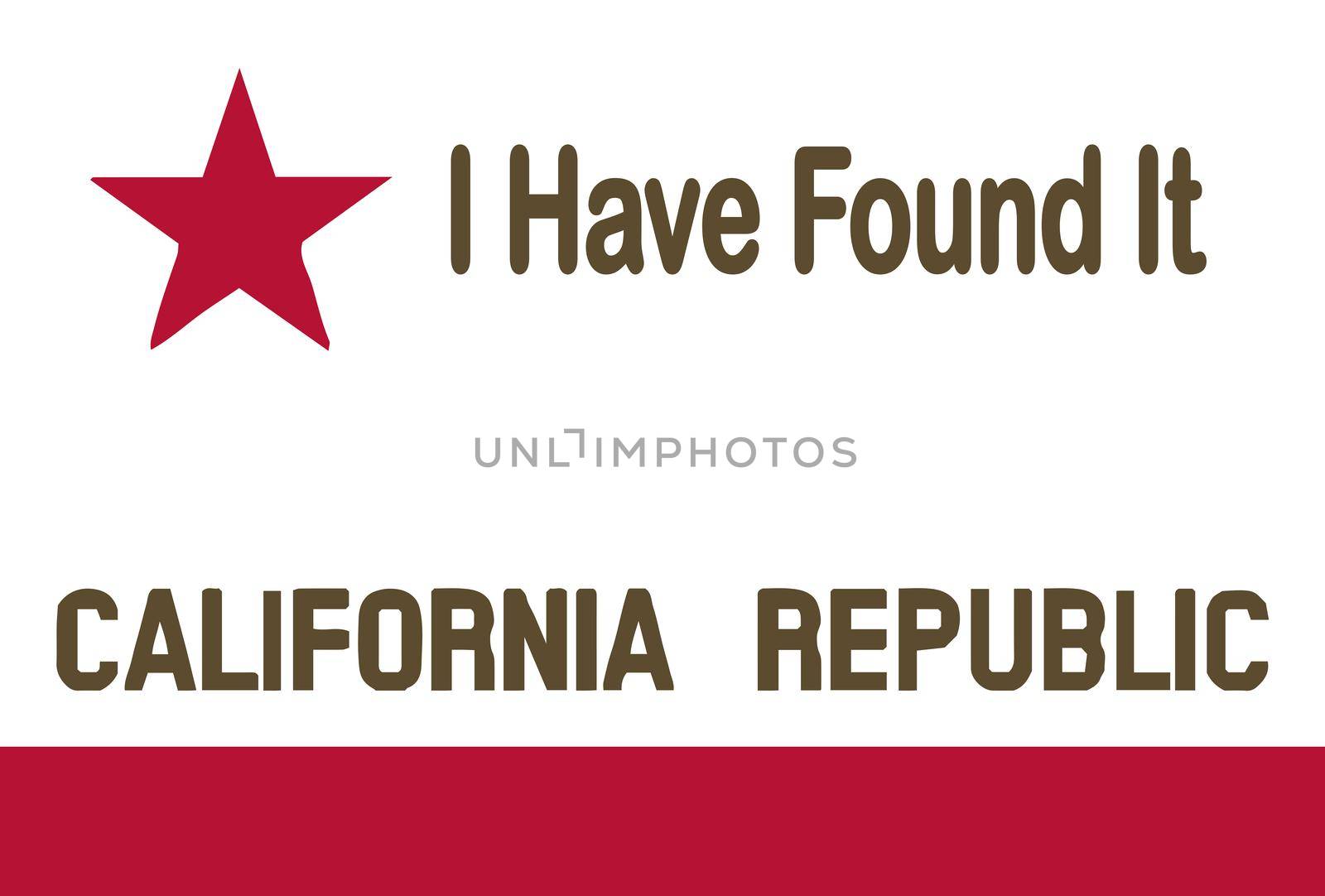 Flag of the State of California With Motto by Bigalbaloo