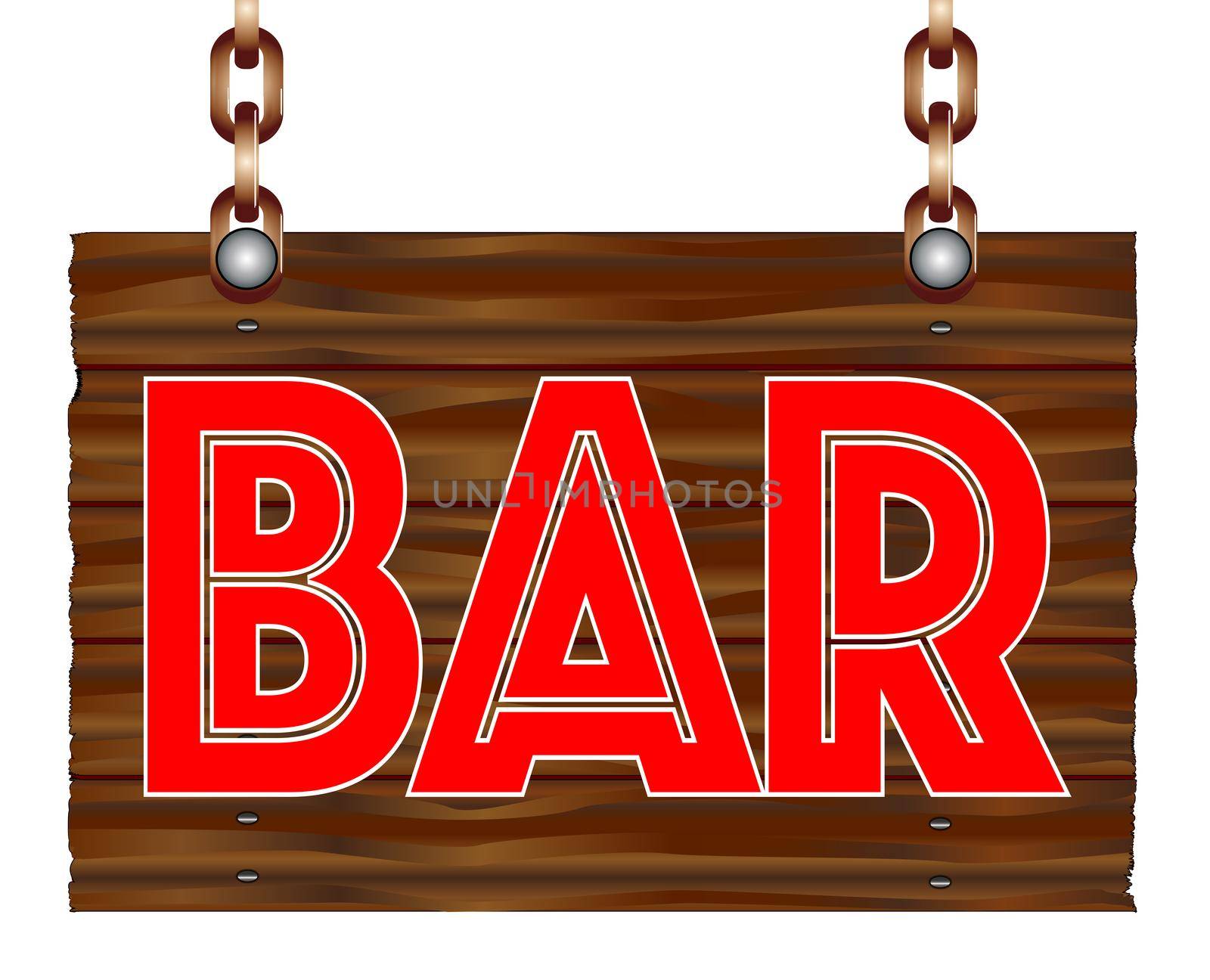 Hanging Wooden Bar Sign by Bigalbaloo