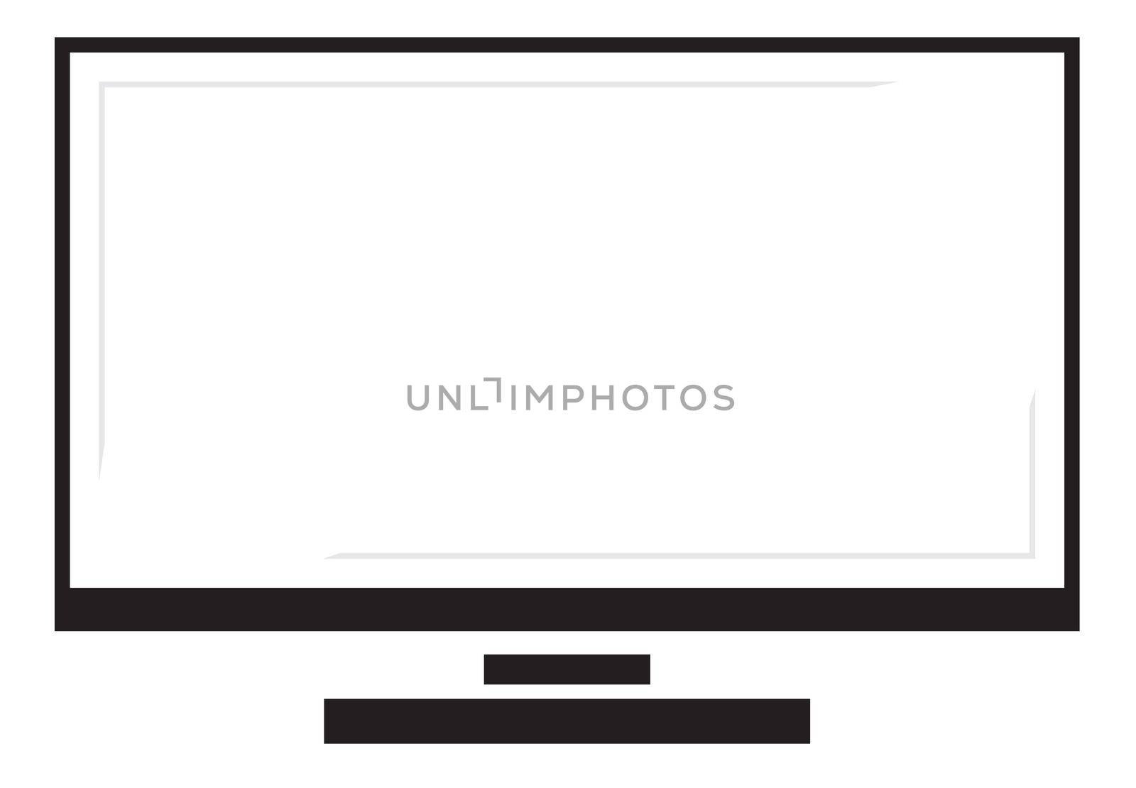 Abstract simple computot monitor isolated cpy space