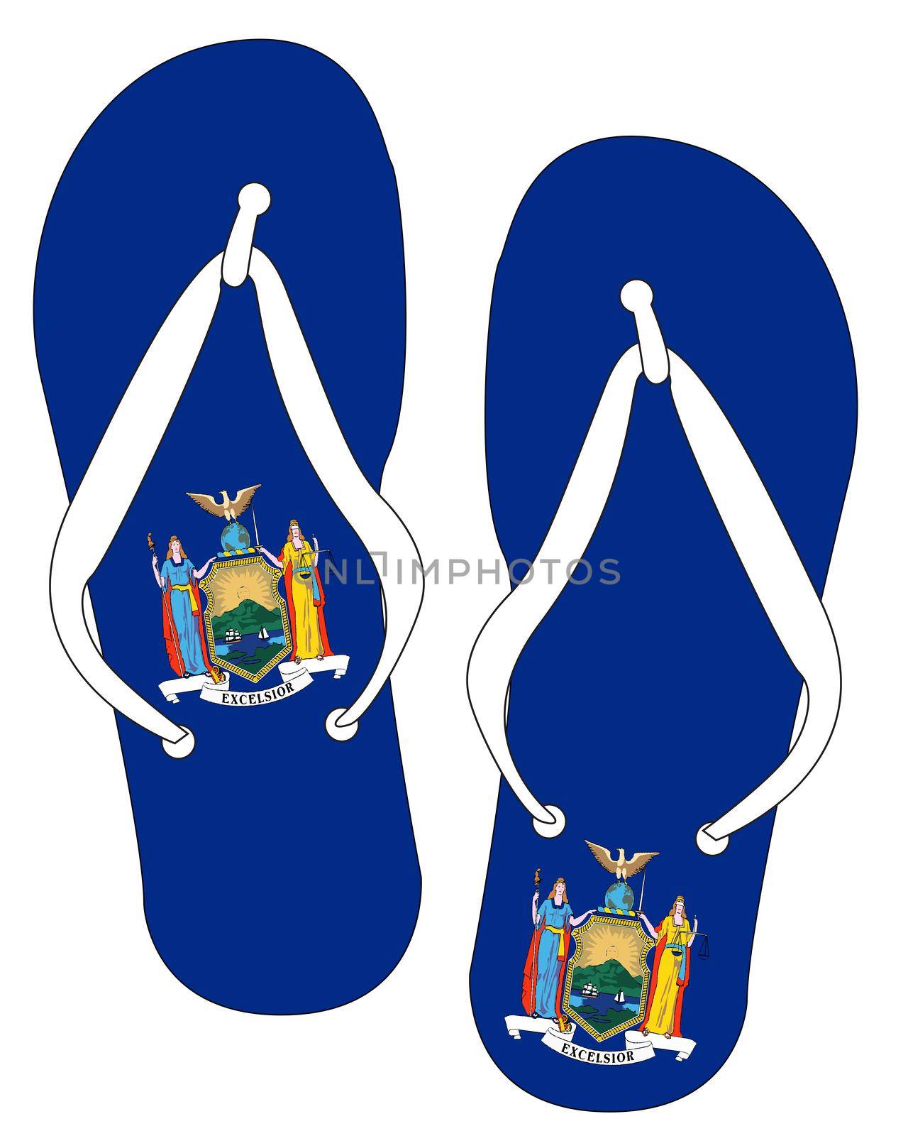 New York State Flag Flip Flop Shoes by Bigalbaloo