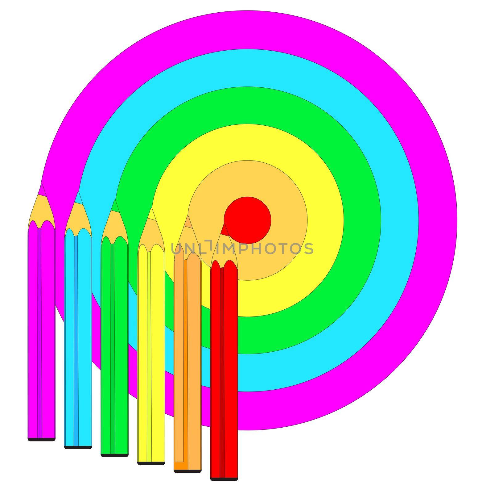 Rainbow Of Pencils by Bigalbaloo