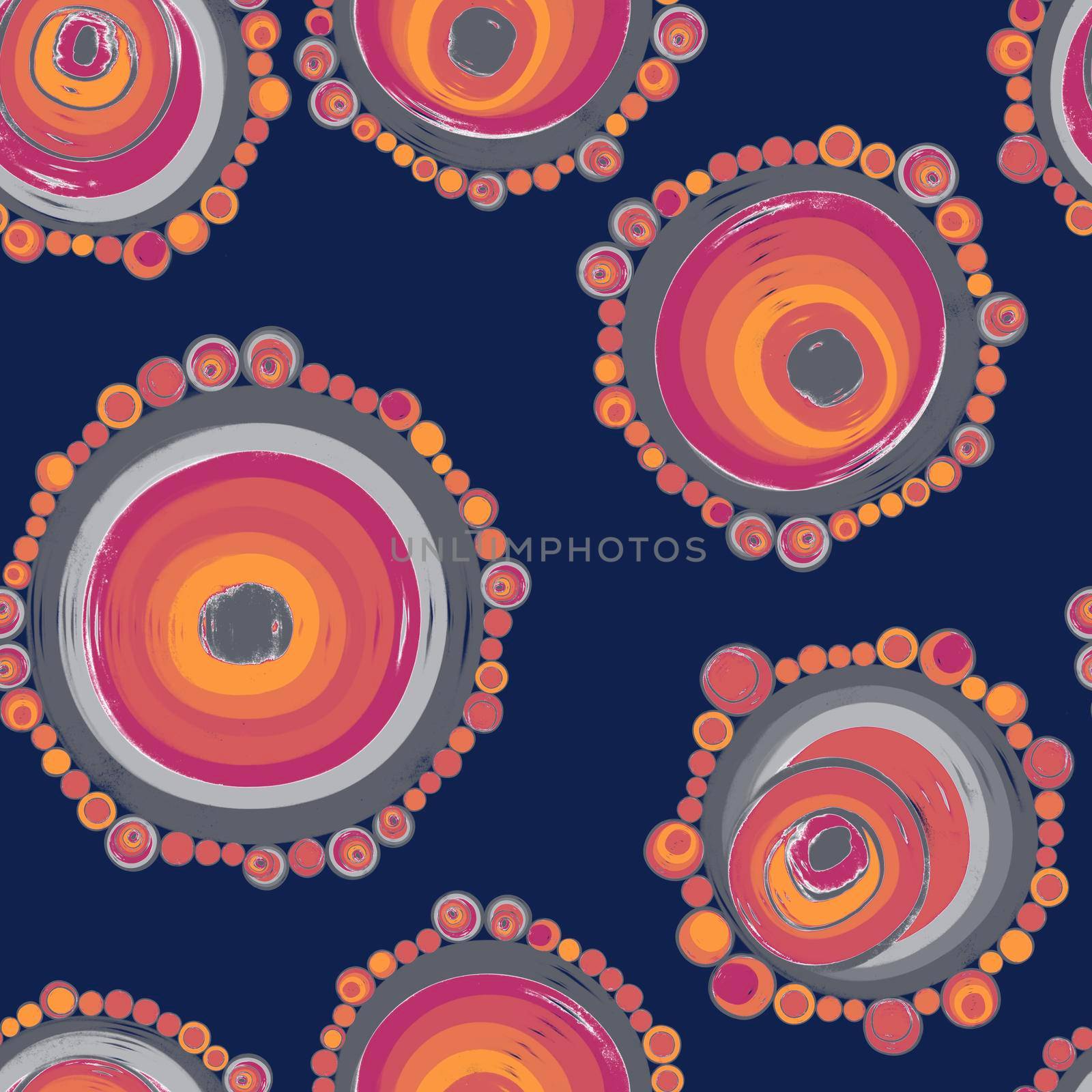 Repeating pattern with circles filled with dots by Angelsmoon