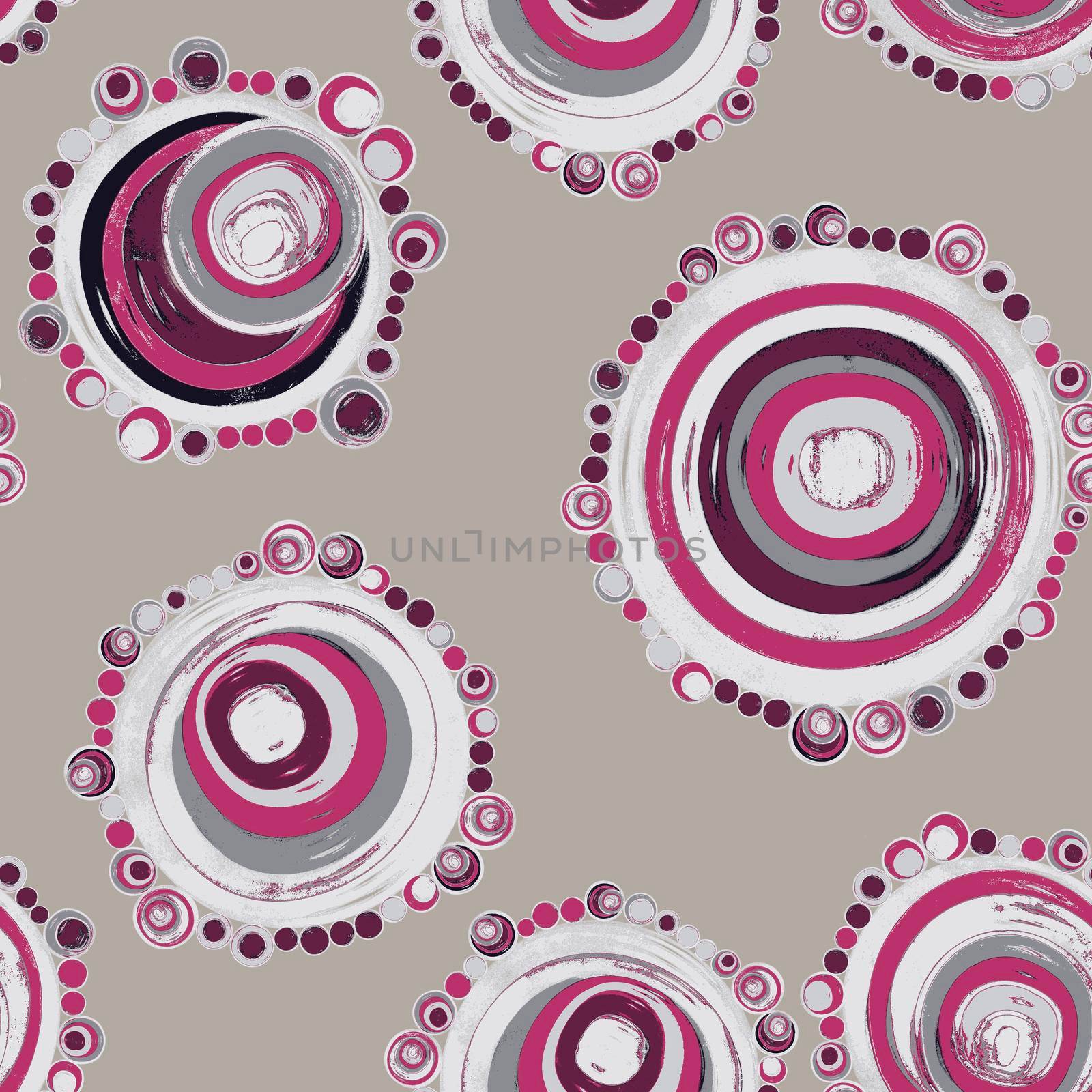 Repeating pattern with circles filled with dots by Angelsmoon