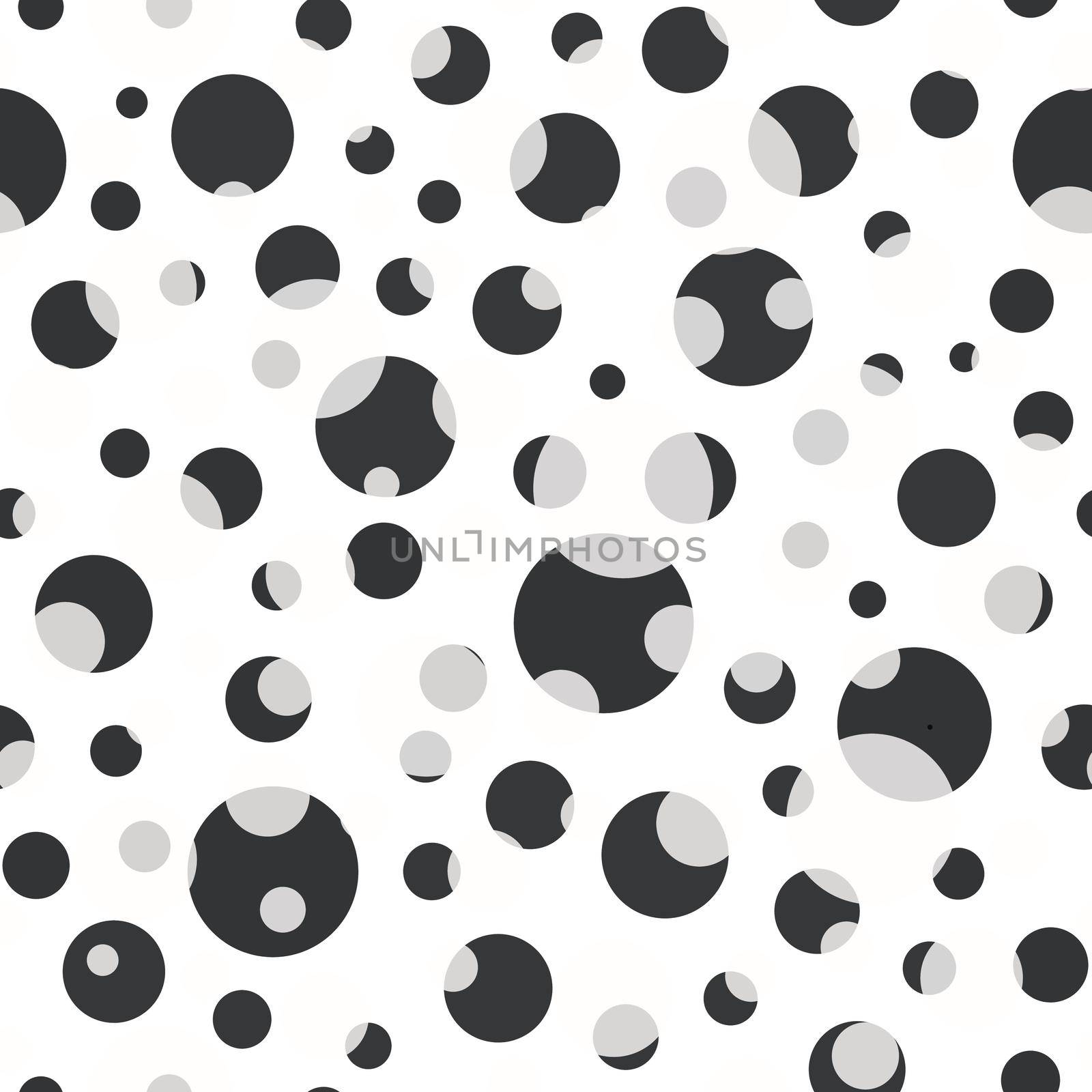 Abstract seamless pattern with monochrome balls.Illustration of overlapping dots pattern for background abstract.Polka dots ornament.Good for invitation,poster,card,flyer,banner,textile,fabric.