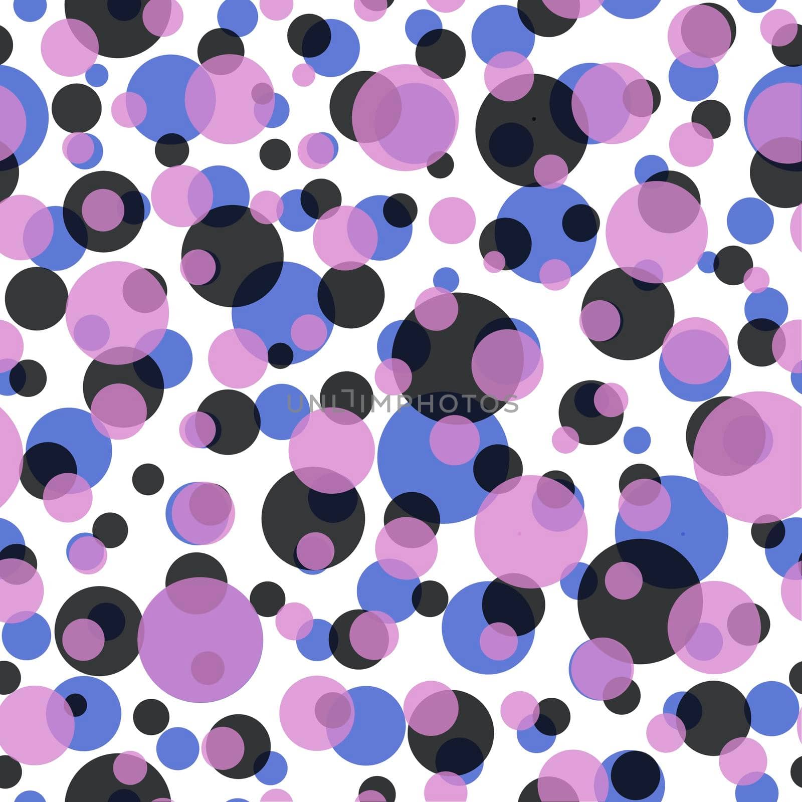 Abstract seamless pattern with colorful balls.Illustration of overlapping colorful dots pattern for background abstract.Polka dots ornament.Good for invitation,poster,card,flyer,banner,textile,fabric by Angelsmoon