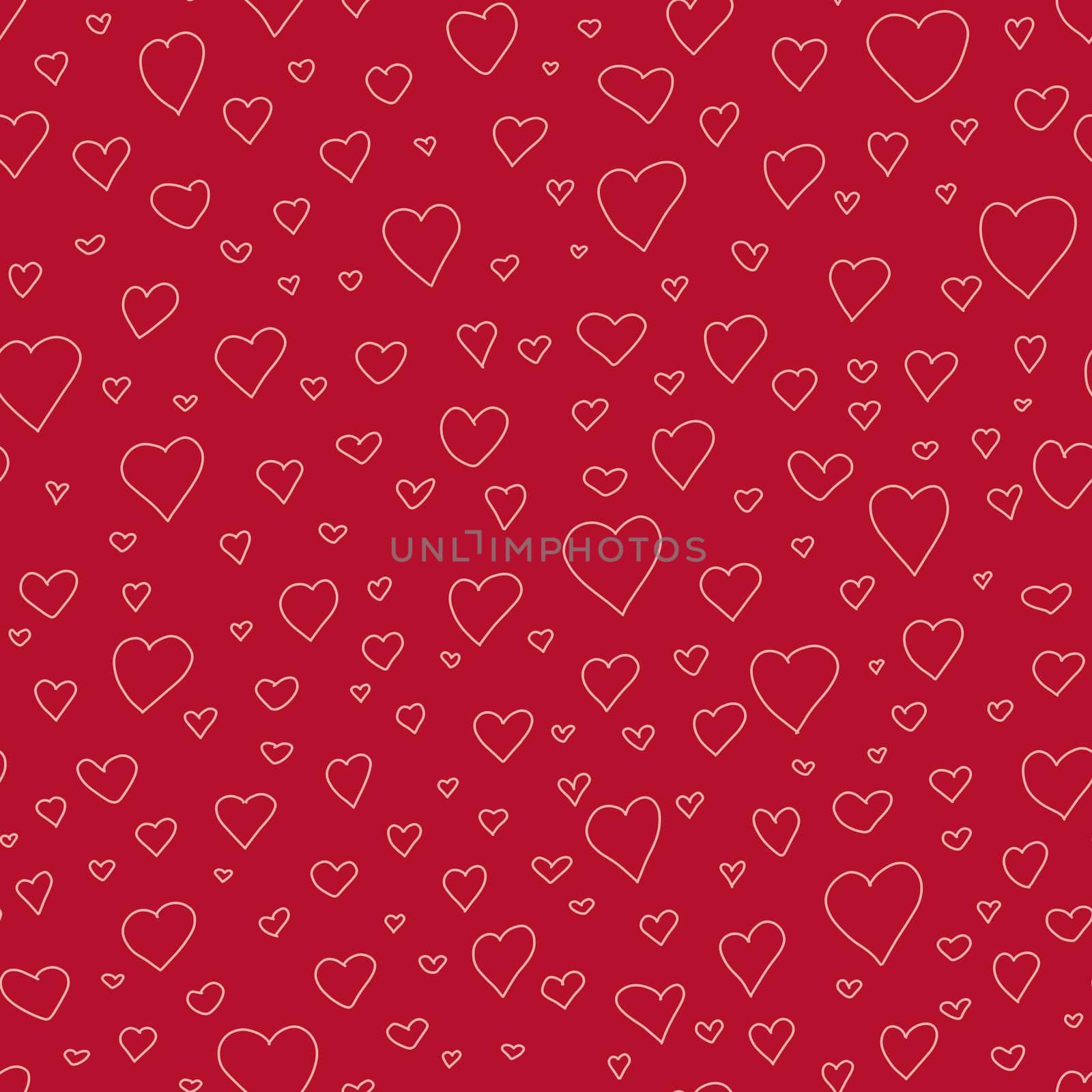 Valentine's day, Mother's Day hand drawn doodle seamless pattern. Marker drawn different heart shapes and silhouettes. Sweet love texture for postcards,wrapping paper, textiles and decorative prints.