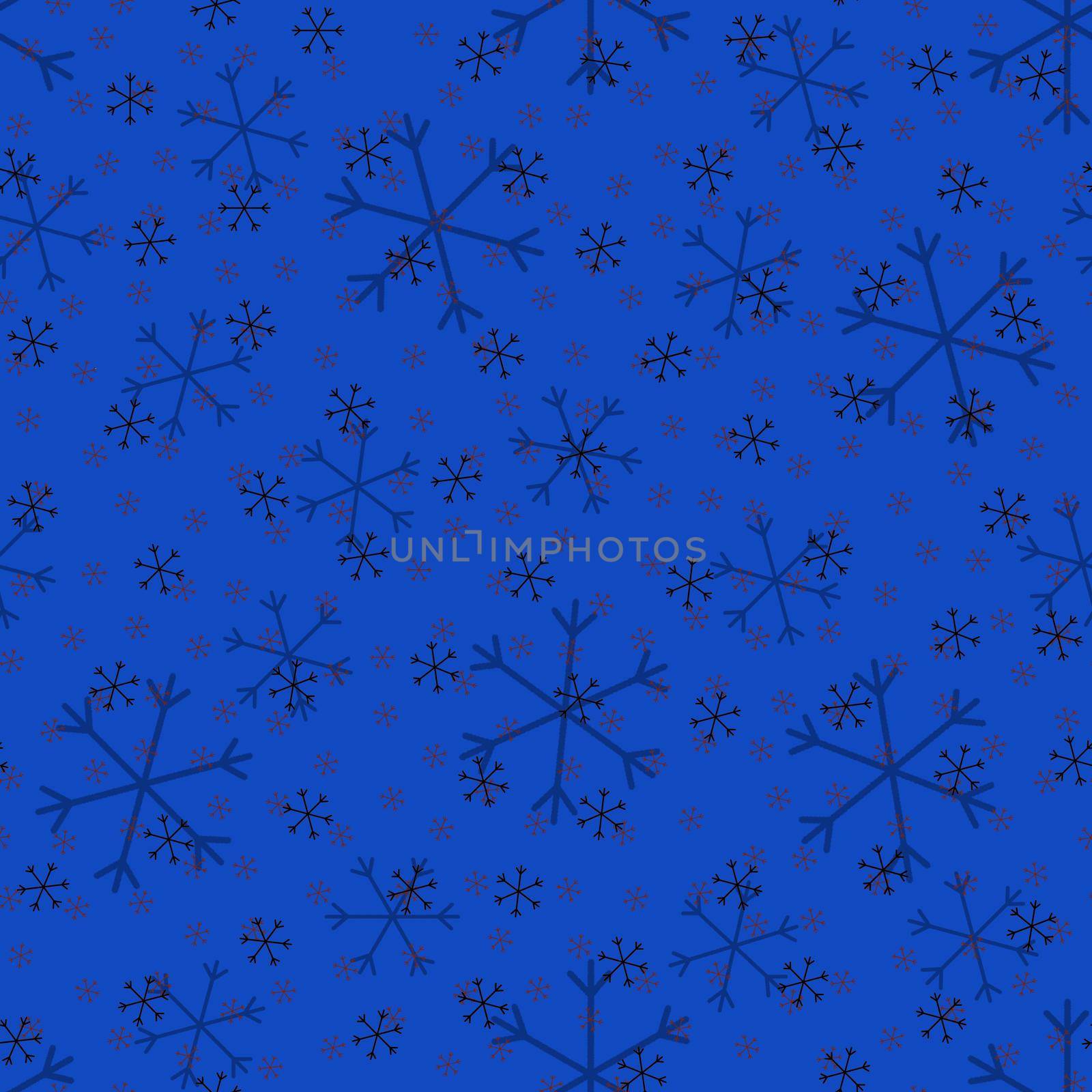 Seamless Christmas pattern doodle with hand random drawn snowflakes.Wrapping paper for presents, funny textile fabric print, design, decor, food wrap, backgrounds. new year.Raster copy.Cyan black