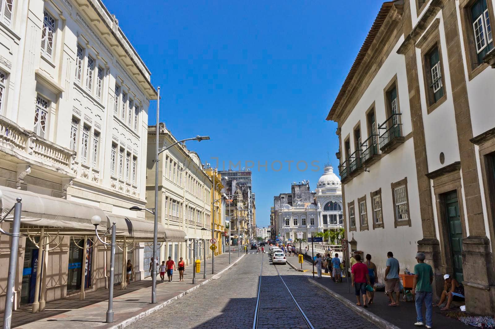 Salvador de Bahia, Pelourinho view with colorful buildings, Brazil, South America