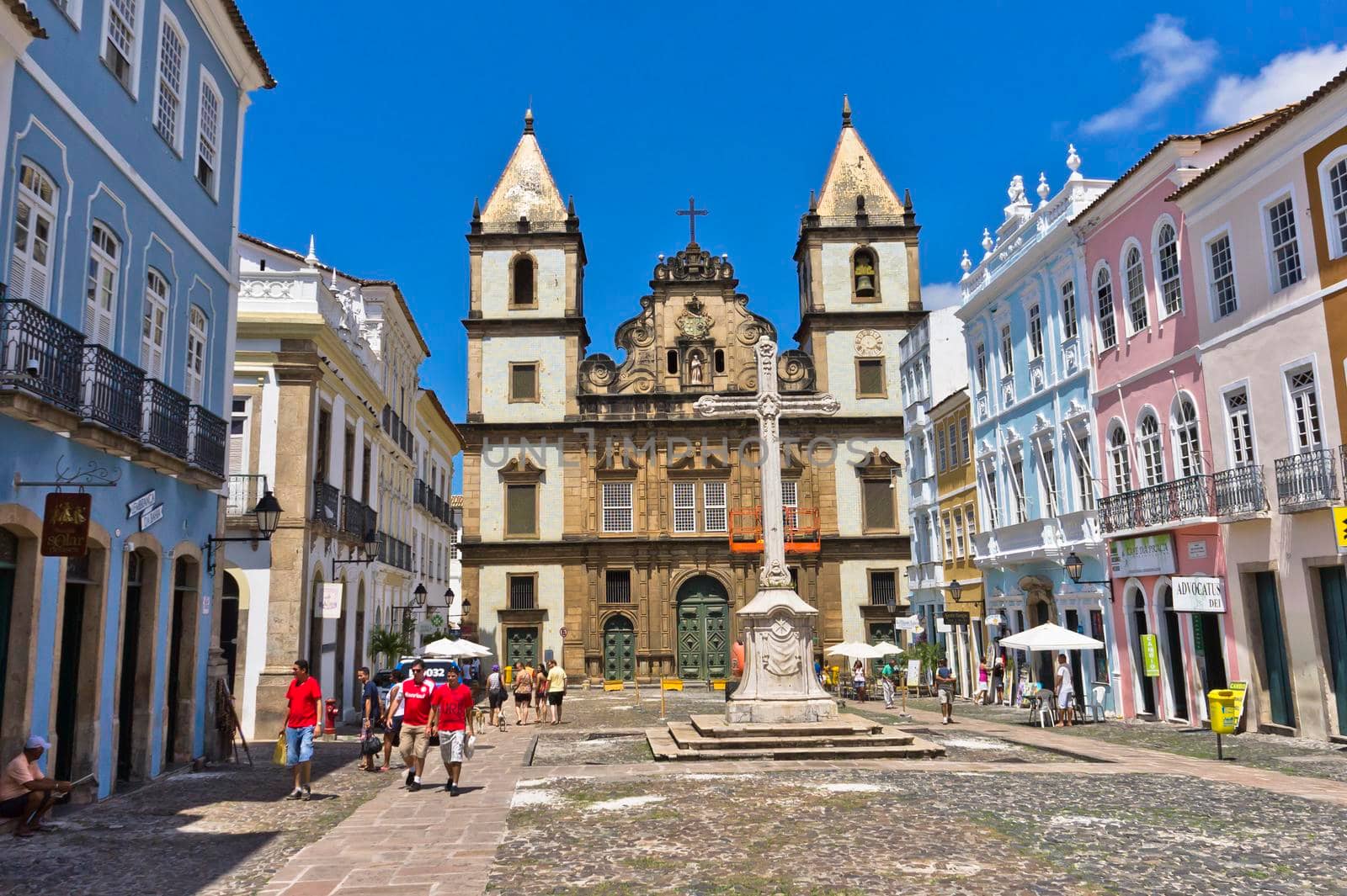 Salvador de Bahia, Pelourinho view with a  Colonial Church, Brazil, South America