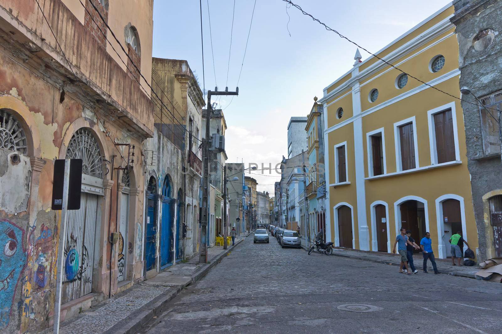 Recife, Old city street view, Brazil, South America by giannakisphoto