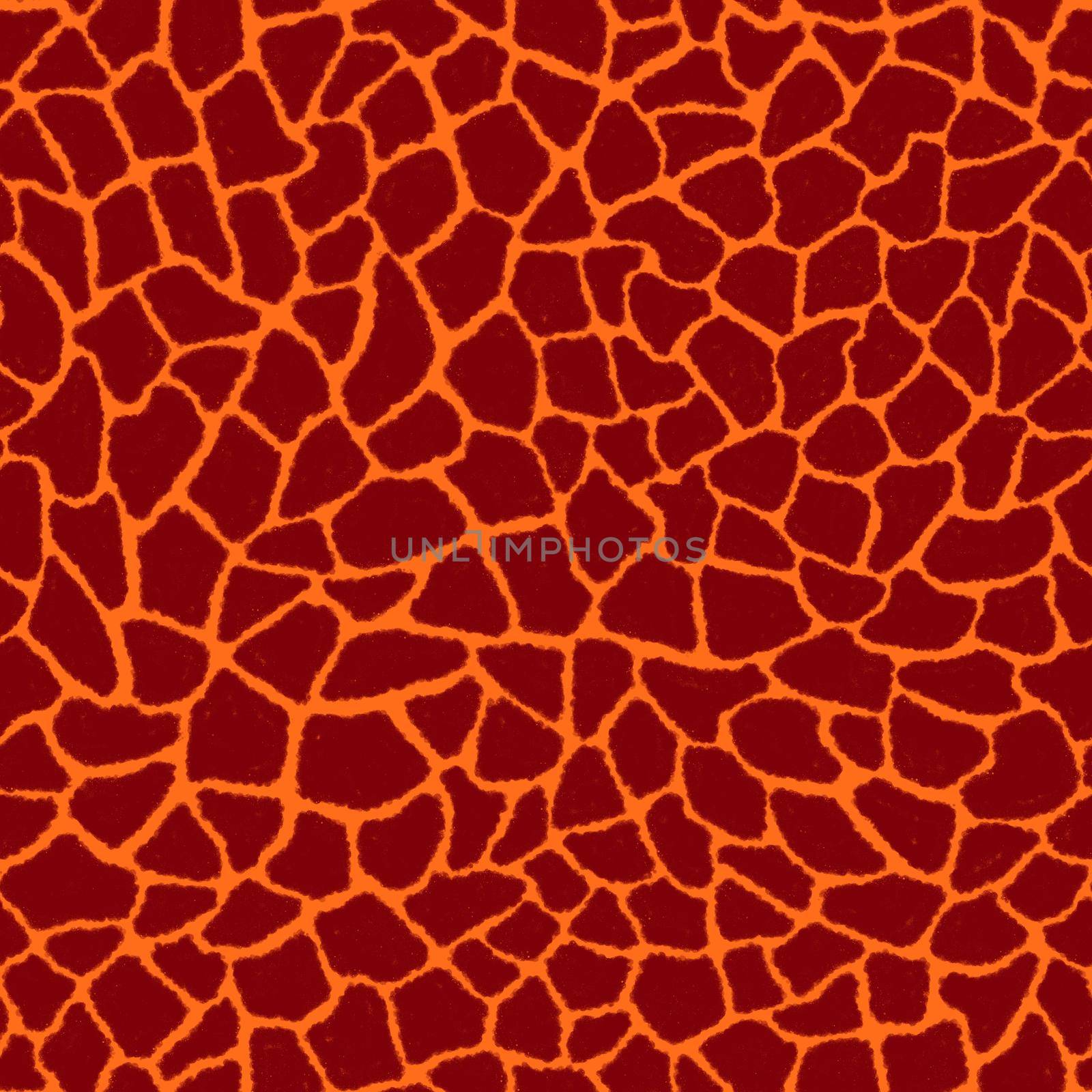 Giraffe skin color seamless pattern with fashion animal print for continuous replicate. Chaotic mosaic burgundy pieces on orange background. Wrapping paper, funny textile fabric print,design,decor by Angelsmoon