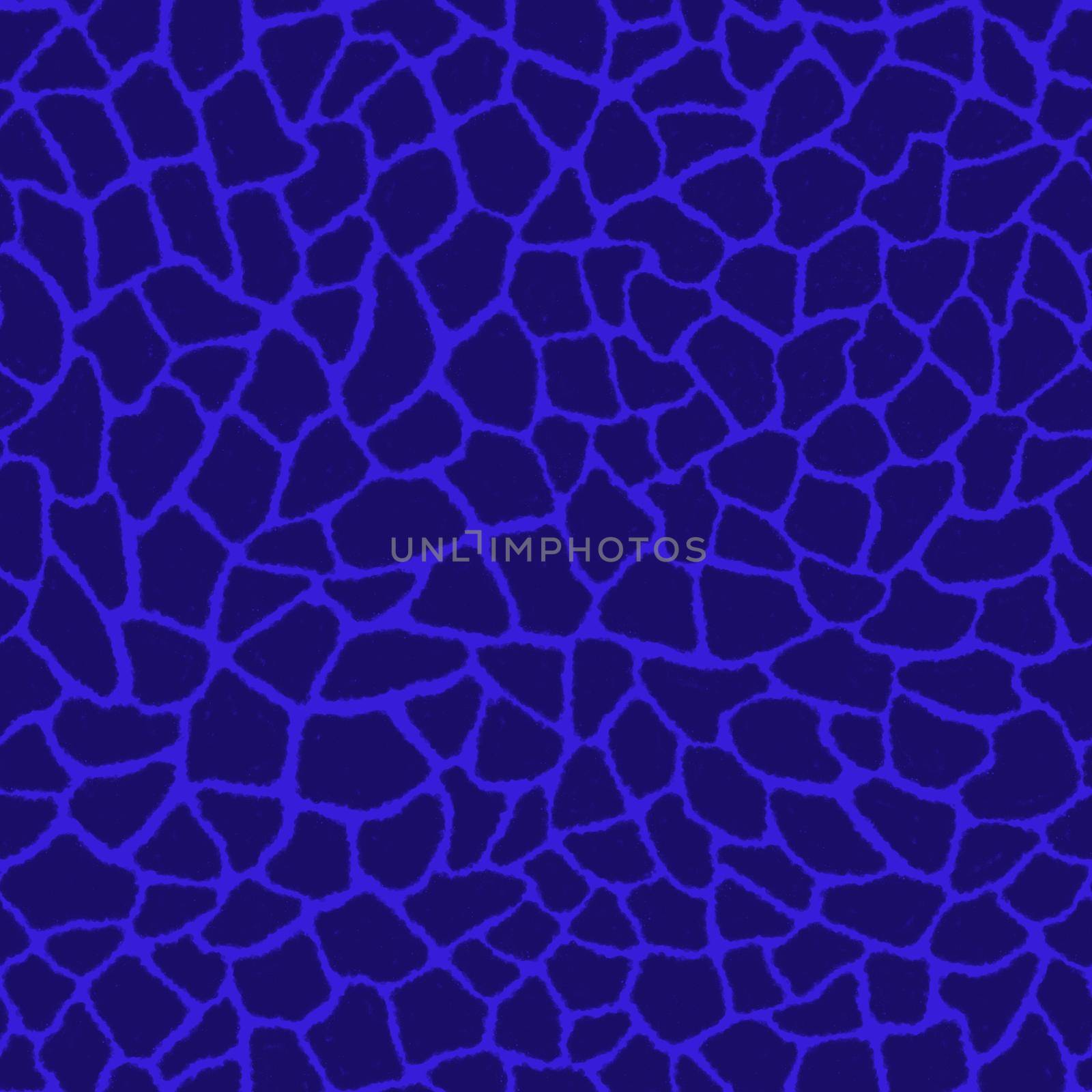 Giraffe skin color seamless pattern with fashion animal print for continuous replicate. Chaotic mosaic violet pieces on azure background. Wrapping paper, funny textile fabric print,design,decor.