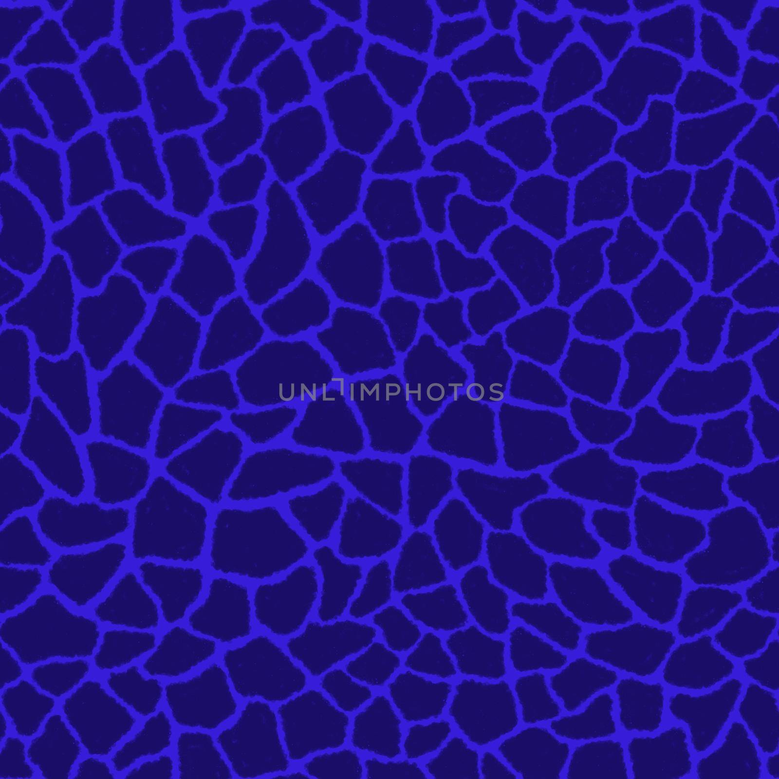 Giraffe skin color seamless pattern with fashion animal print for continuous replicate. Chaotic mosaic violet pieces on azure background. Wrapping paper, funny textile fabric print,design,decor.