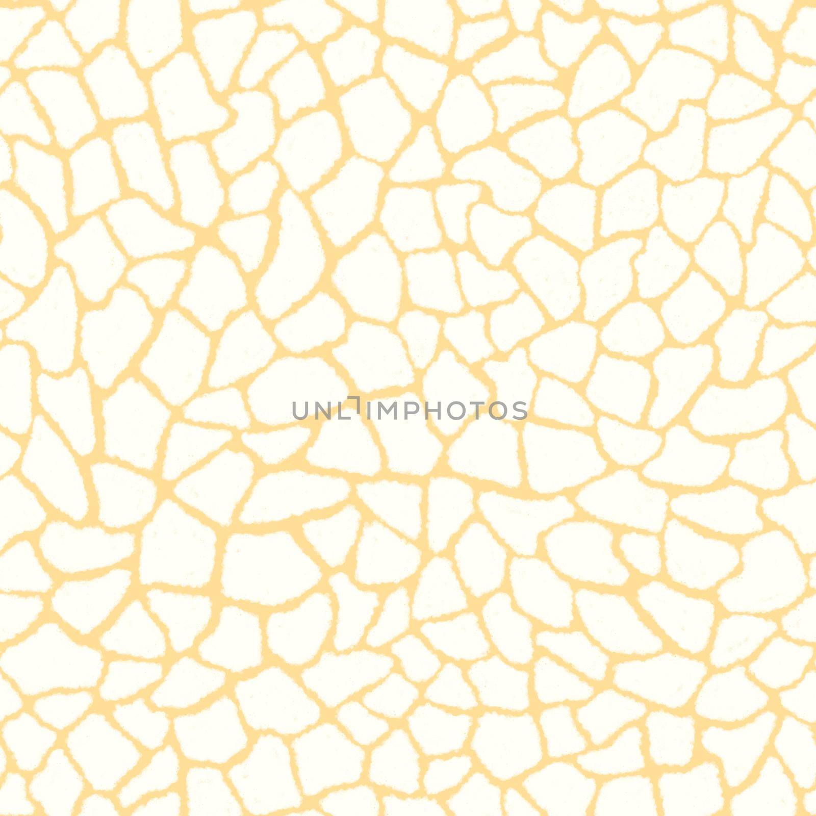 Giraffe skin color seamless pattern with fashion animal print for continuous replicate. Chaotic mosaic white pieces on peach background. Wrapping paper, funny textile fabric print,design,decor.
