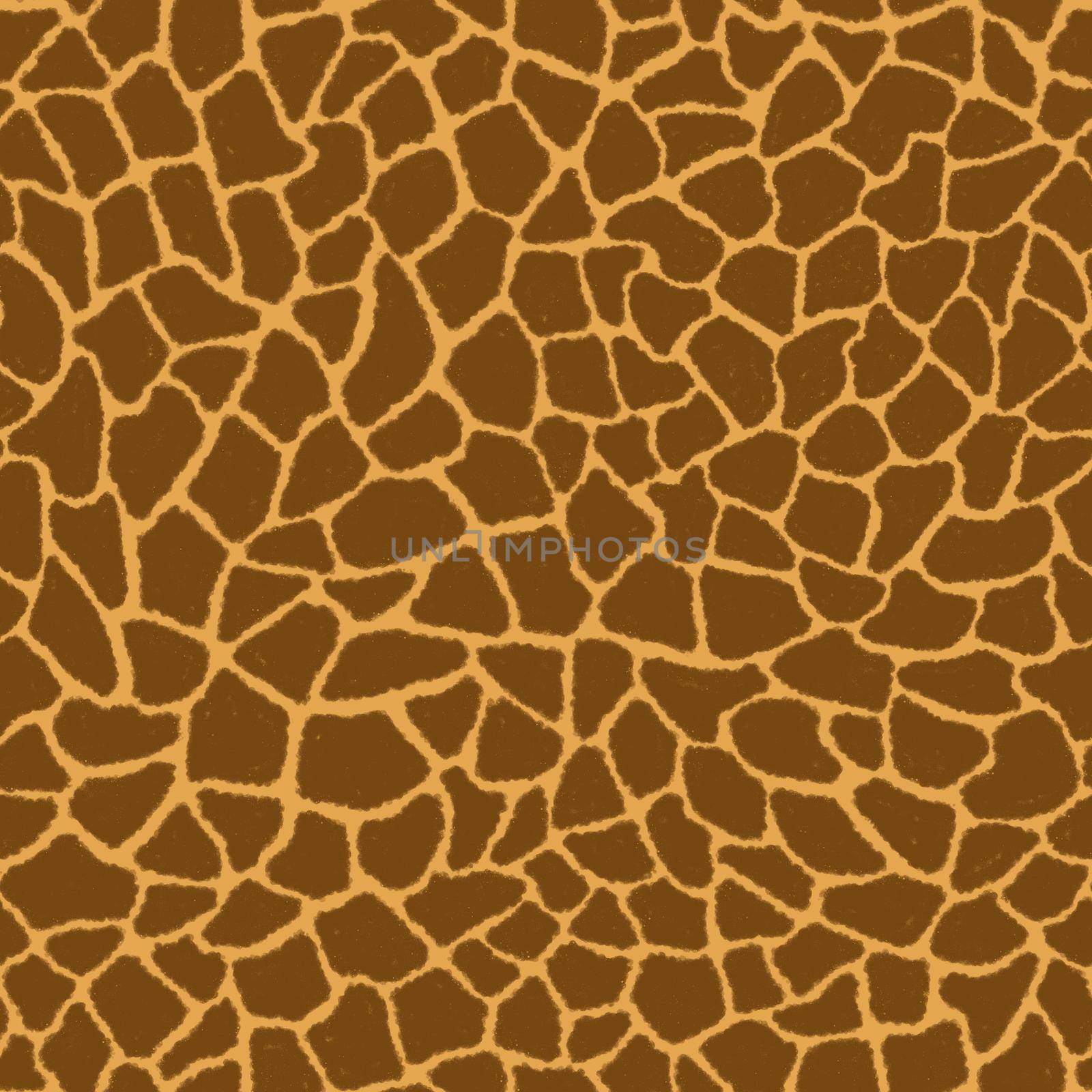 Giraffe skin color seamless pattern with fashion animal print for continuous replicate. Chaotic mosaic brown pieces on peach background. Wrapping paper, funny textile fabric print,design,decor.