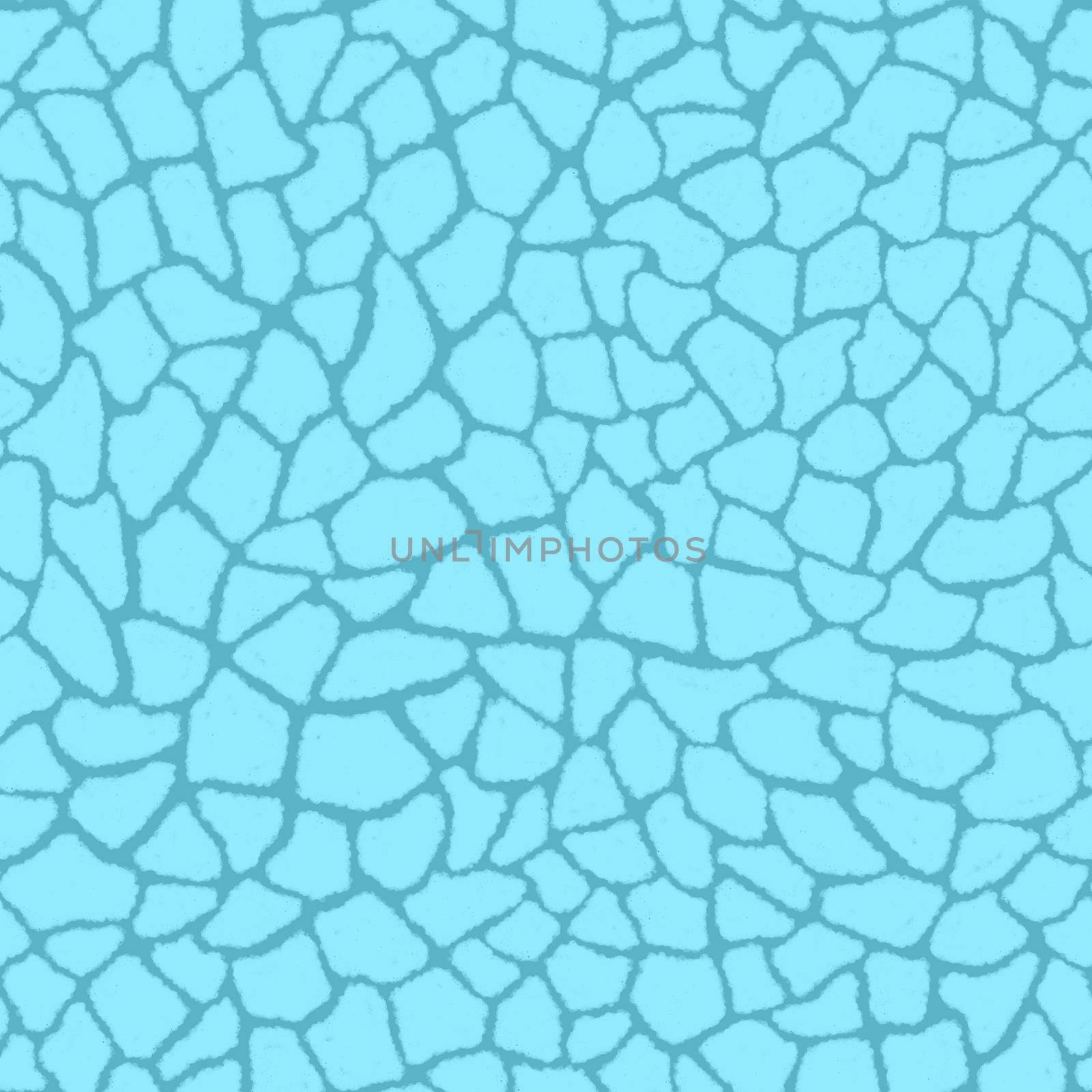 Giraffe skin color seamless pattern with fashion animal print for continuous replicate. Chaotic mosaic turquoise pieces on azure background. Wrapping paper, funny textile fabric print,design,decor.