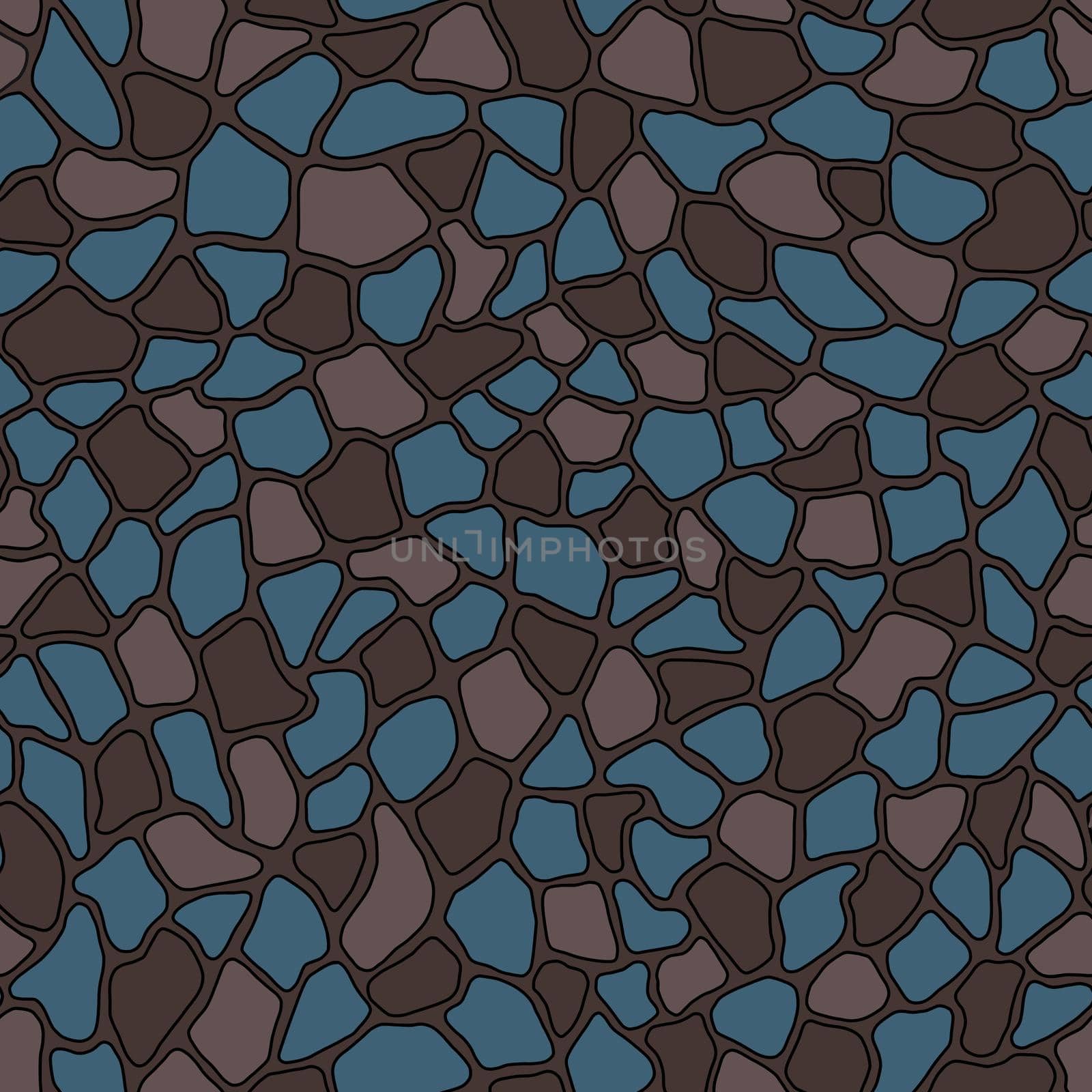 Terrazzo modern trendy colorful seamless pattern.Abstract creative backdrop with chaotic small pieces irregular shapes. Ideal for wrapping paper,textile,print,wallpaper,terrazzo flooring.Brown, azure by Angelsmoon