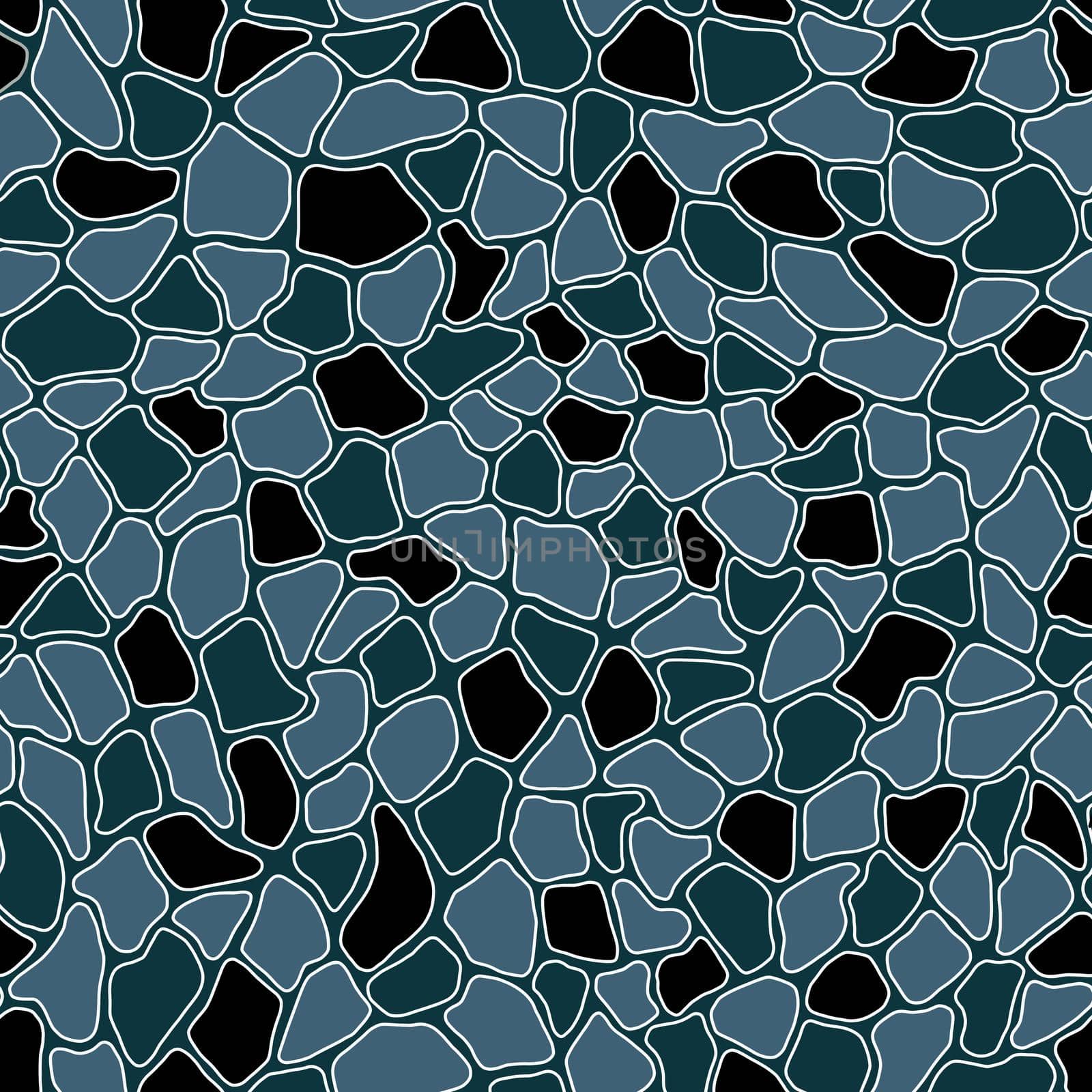 Terrazzo modern trendy colorful seamless pattern.Abstract creative backdrop with chaotic small pieces irregular shapes. Ideal for wrapping paper,textile,print,wallpaper,terrazzo flooring.Black, azure by Angelsmoon