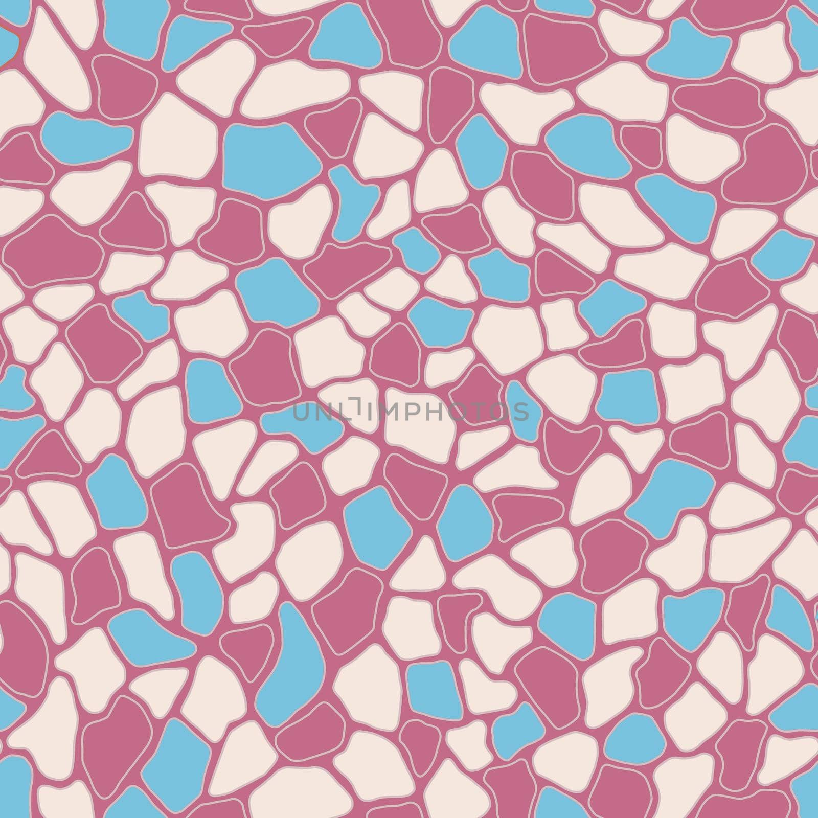 Terrazzo modern trendy colorful seamless pattern.Abstract creative backdrop with chaotic small pieces irregular shapes. Ideal for wrapping paper,textile,print,wallpaper,terrazzo flooring.Pink,azure by Angelsmoon