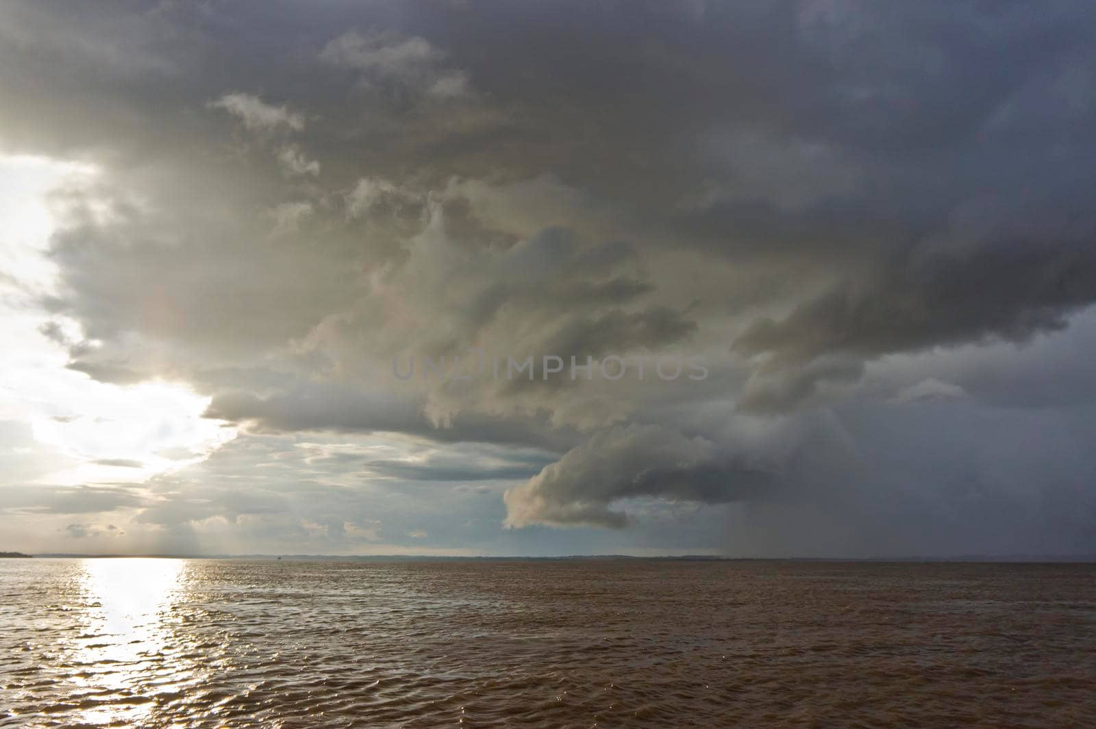 Amazon river view, Stormy clouds, Brazil, South America by giannakisphoto