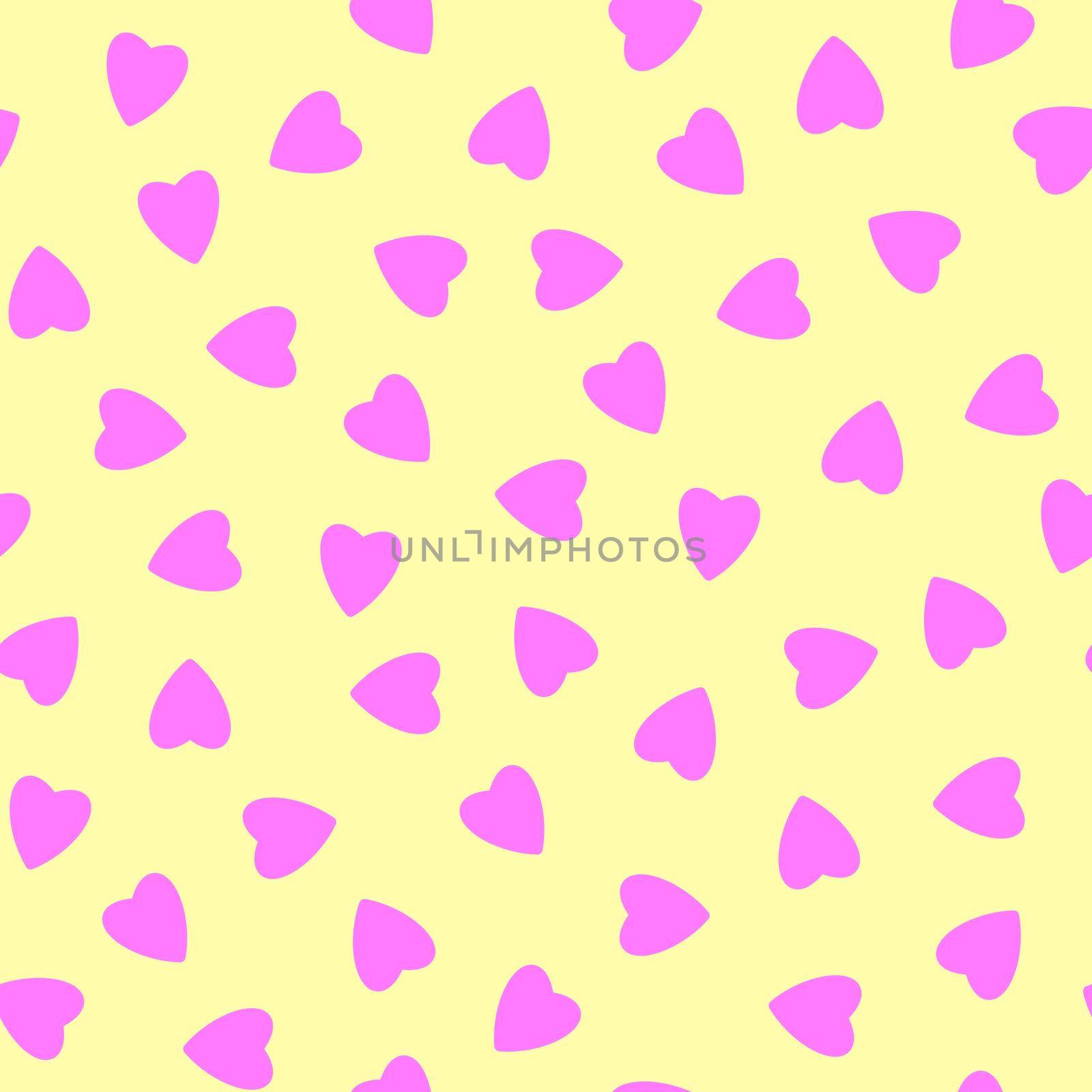 Simple hearts seamless pattern,endless chaotic texture made of tiny heart silhouettes.Valentines,mothers day background.Great for Easter,wedding,scrapbook,gift wrapping paper,textiles.Lilac on ivory by Angelsmoon