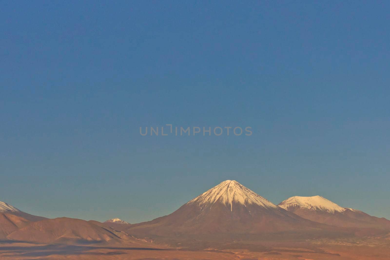Atacama Desert, Natural landscape with Licancabur Volcano, Chile, South America by giannakisphoto
