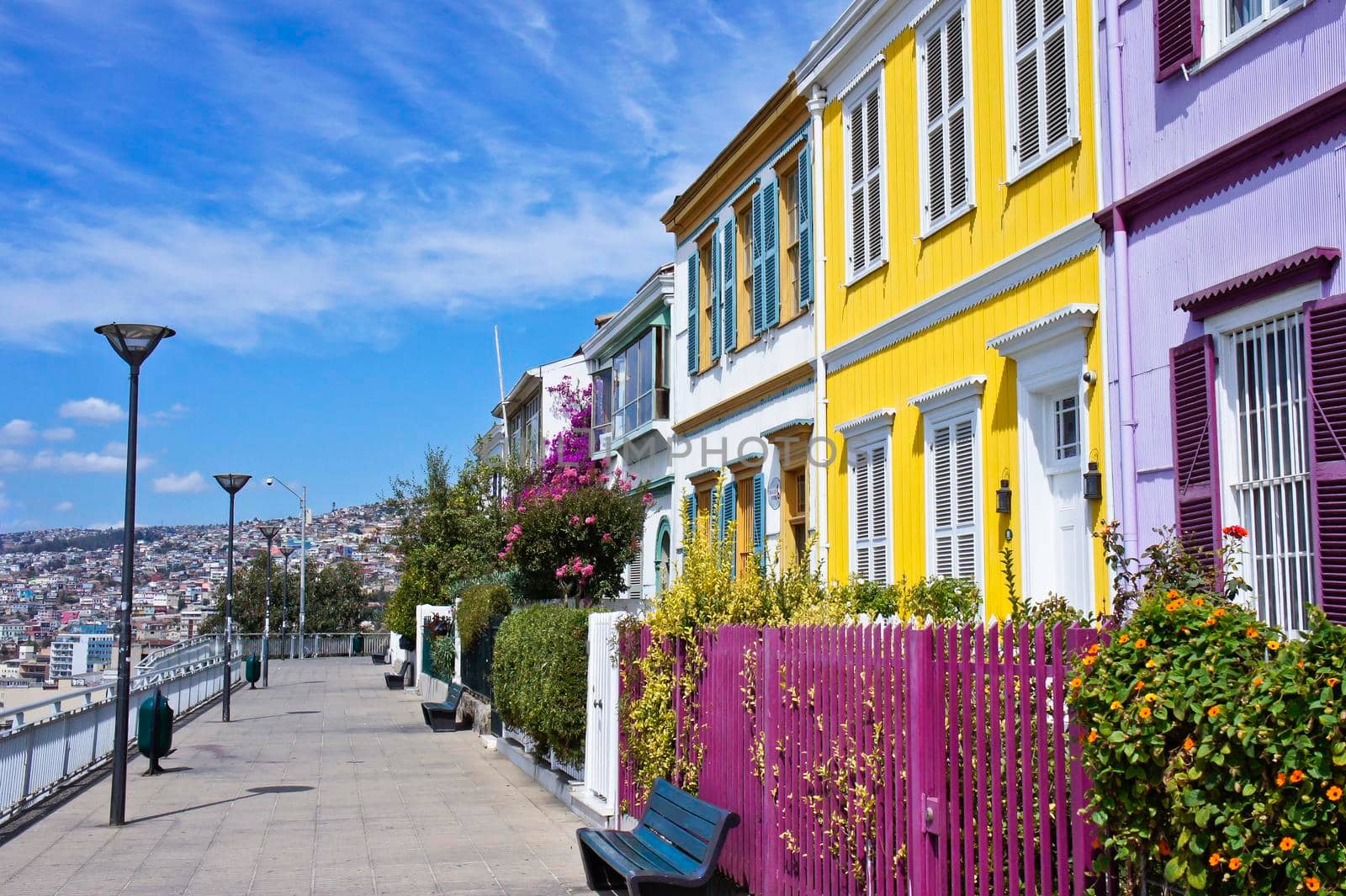 Valparaiso, Old city street view, Chile, South America by giannakisphoto