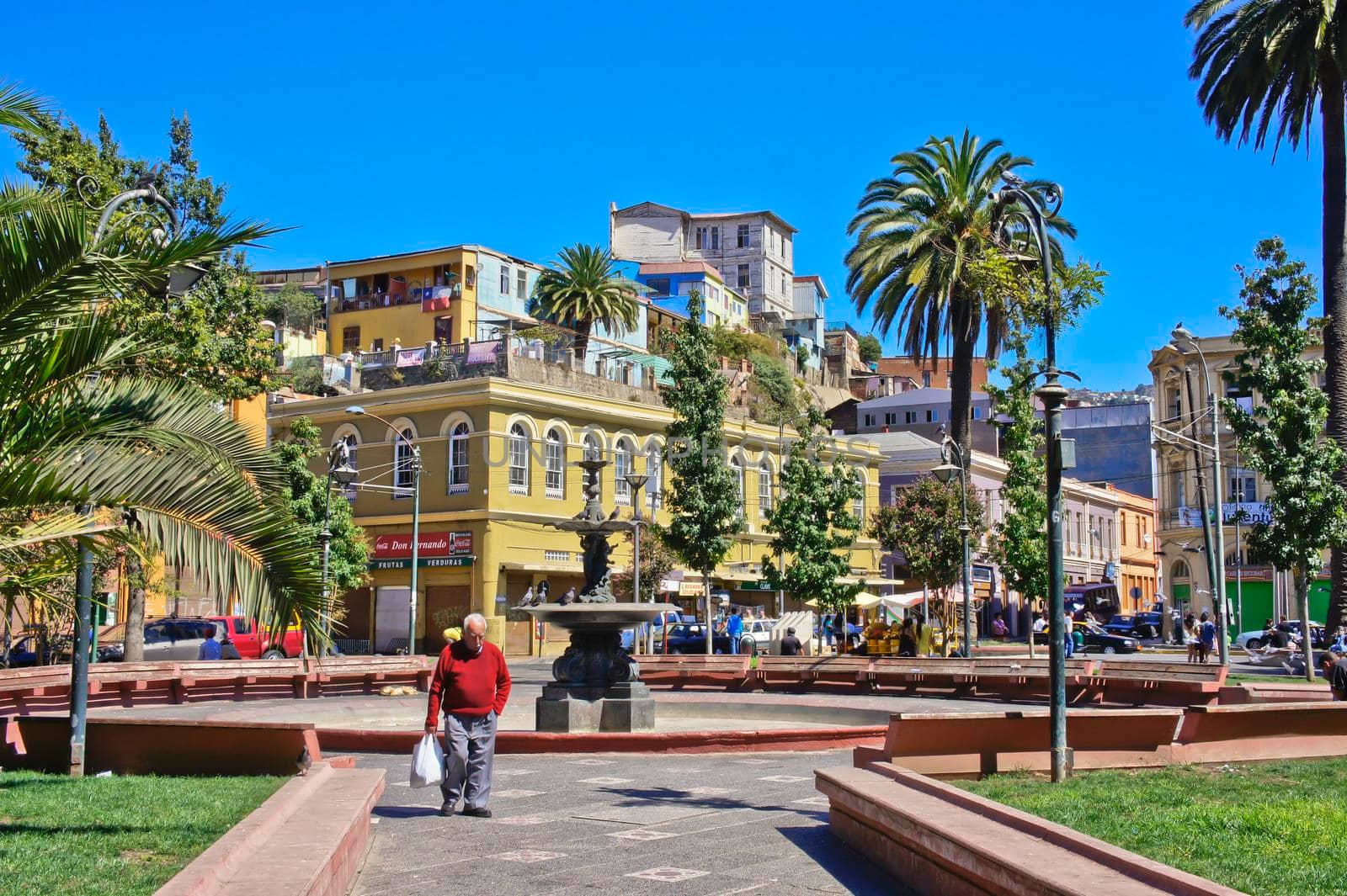 Valparaiso, Old city street view, Chile, South America by giannakisphoto