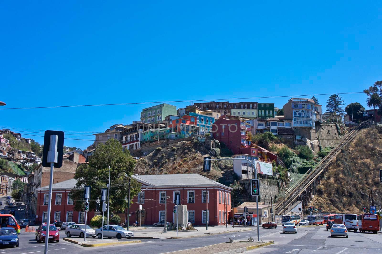 Valparaiso, Old city street view, Chile, South America