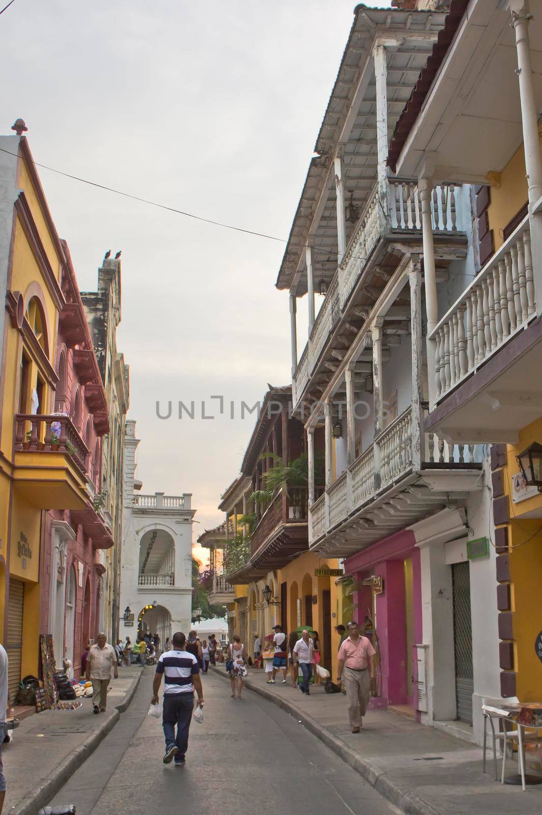 Cartagena, Old city street view, Colombia, South America by giannakisphoto