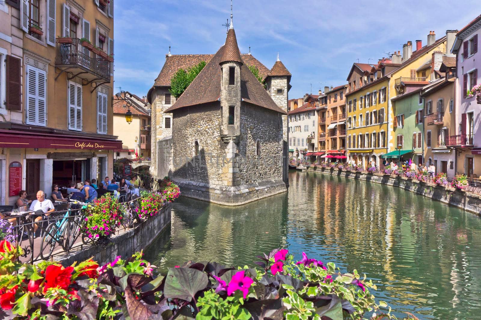 Annecy in Alps, Old city canal view, France by giannakisphoto