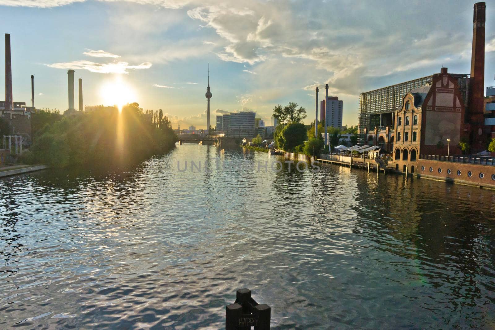 Berlin, Old city sunset view by the river Spree,  Germany, Europe by giannakisphoto