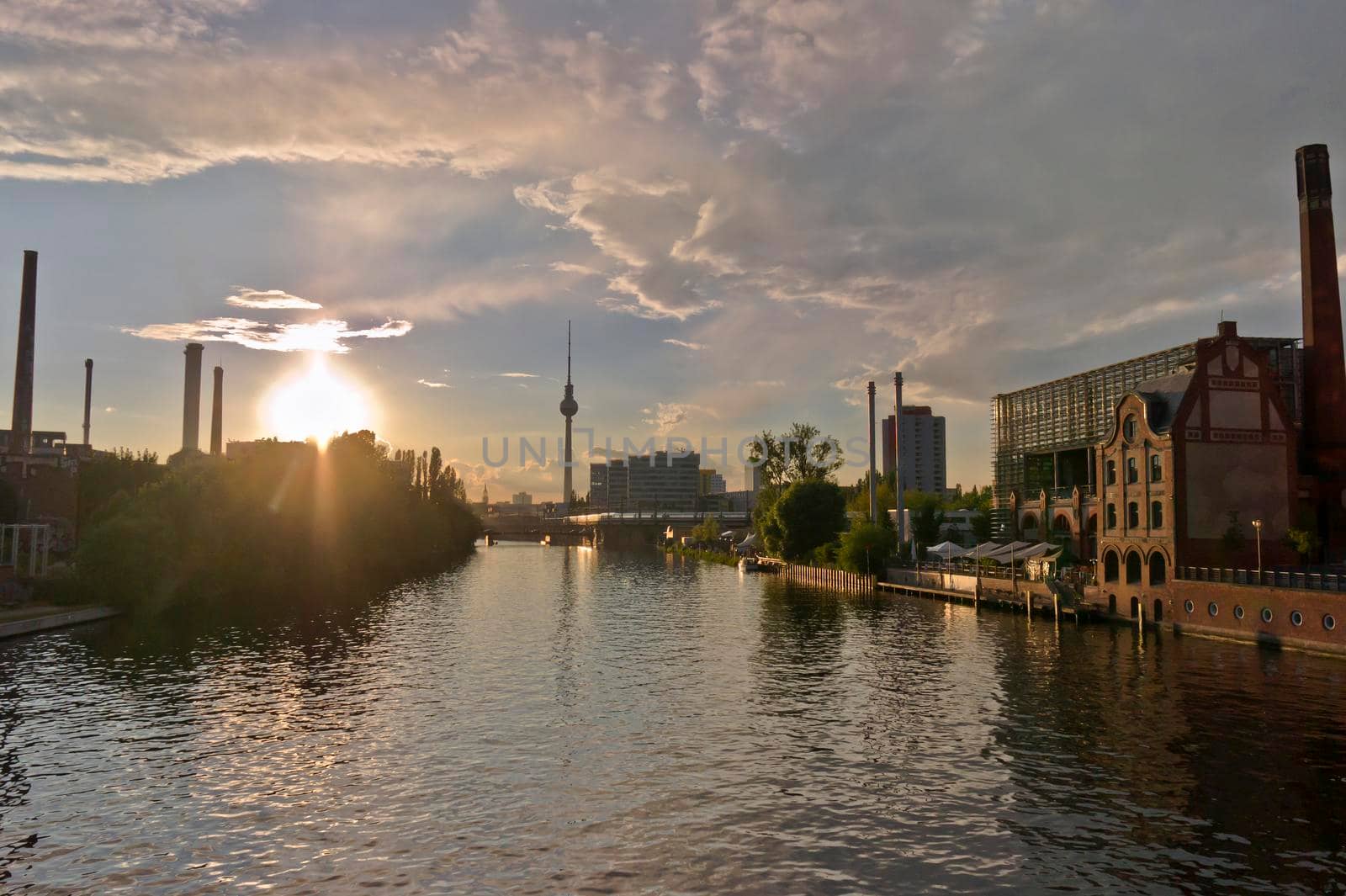 Berlin, Old city sunset view by the river Spree,  Germany, Europe by giannakisphoto