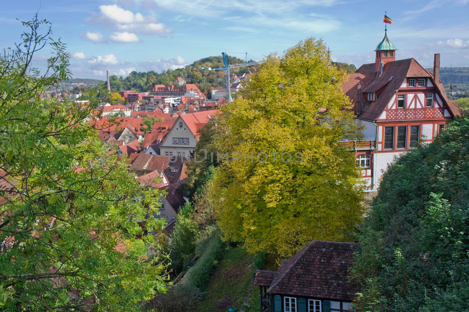 Tübingen, Old city view from the hill, Germany