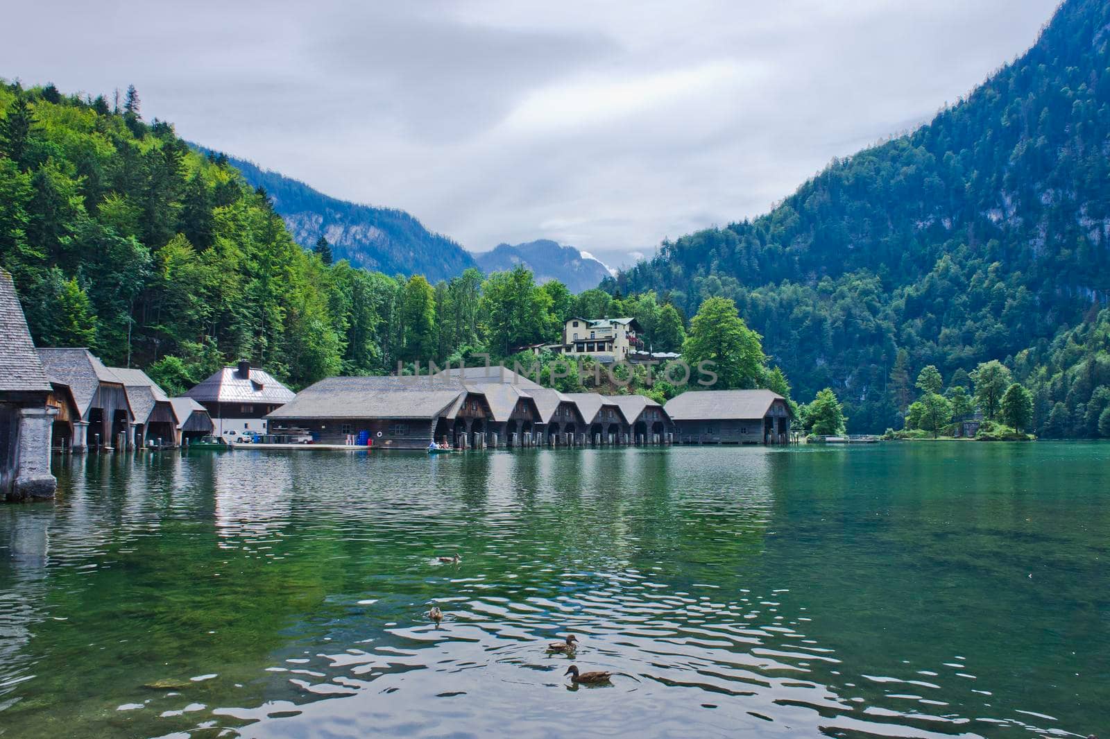 Konigssee, Natural lake landscape in Alps, Germany, Europe