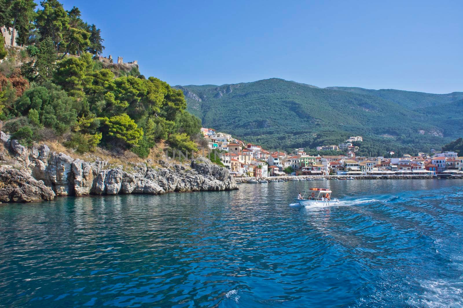 Parga, Old city view from a tourist boat, Epirus, Greece, Europe by giannakisphoto