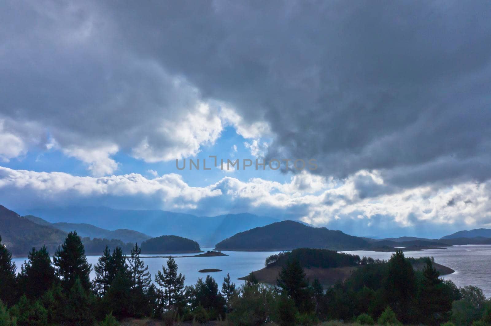 Aoos Lake, Natural landscape in Epirus, Ioannina, Greece