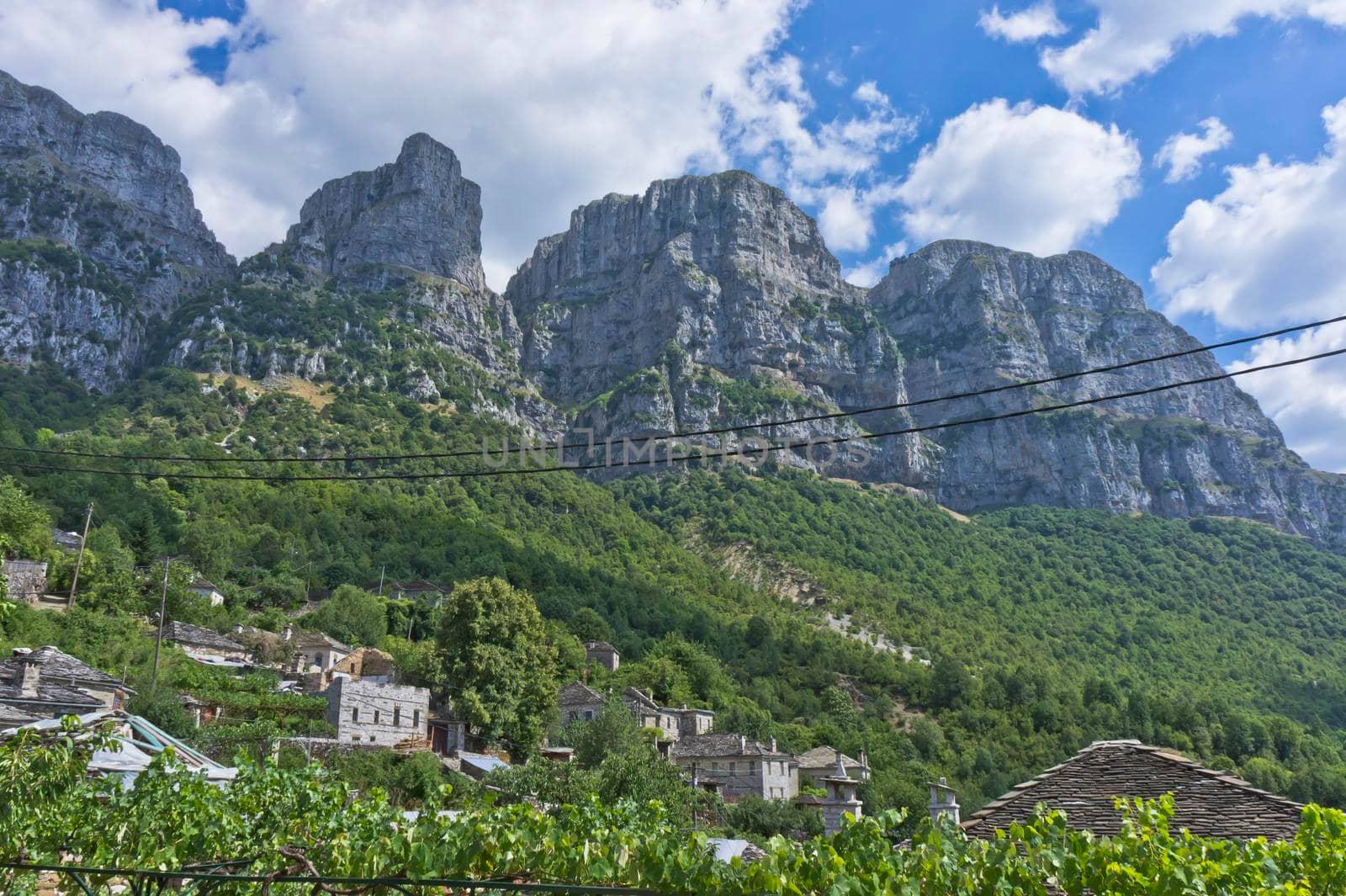 Vikos Gorge seen from Papingo Old stone village, Epirus, Greece, Europe by giannakisphoto