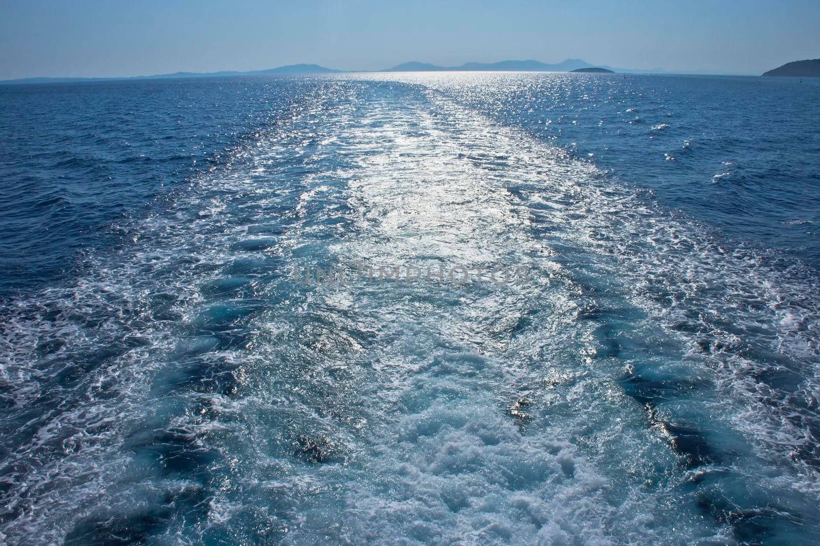 Igoumenitsa sea view seen from a ferry boat, Epirus, Greece, Europe